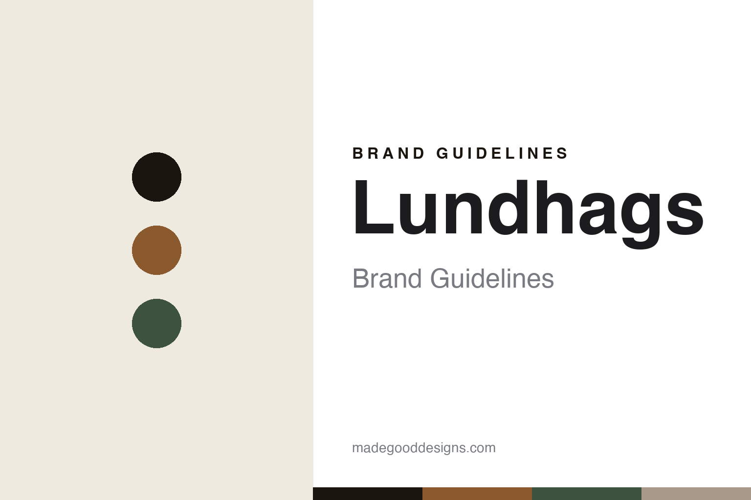 Lundhags brand guidelines cover — abstract colour-disc homage