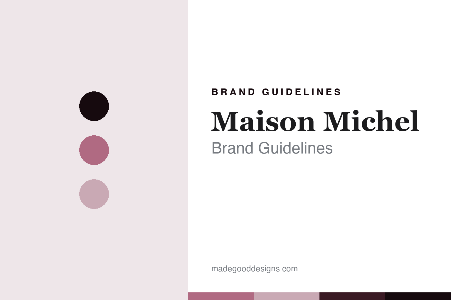 Maison Michel brand guidelines — abstract powder-rose colour discs and felt/straw-texture homage, not a Maison Michel hat or label