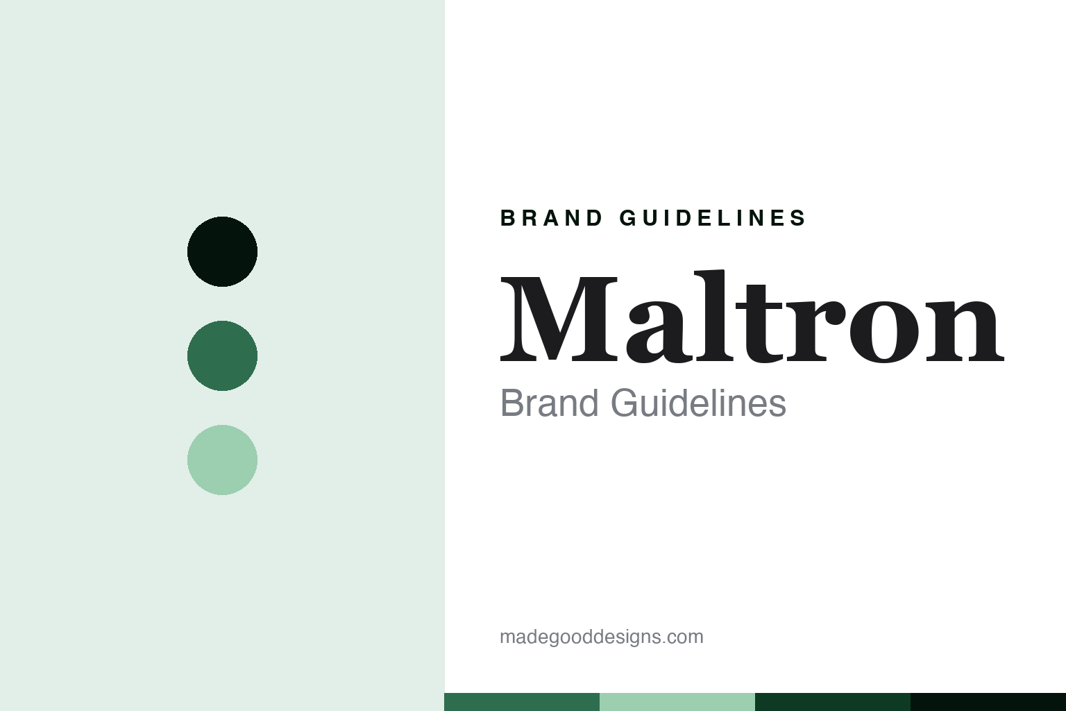Maltron brand guidelines — abstract contour-green palette and contoured-serif homage (not a Maltron asset)
