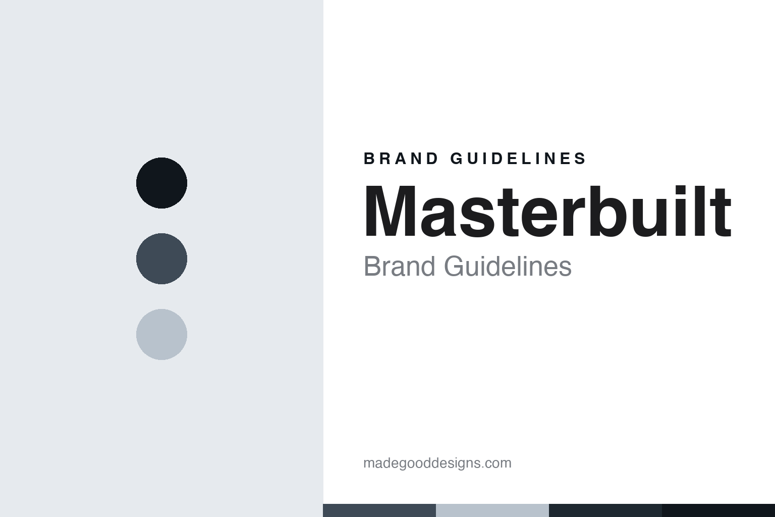 Masterbuilt brand guidelines — abstract colour discs and material texture (original homage; not a Masterbuilt product or logo)