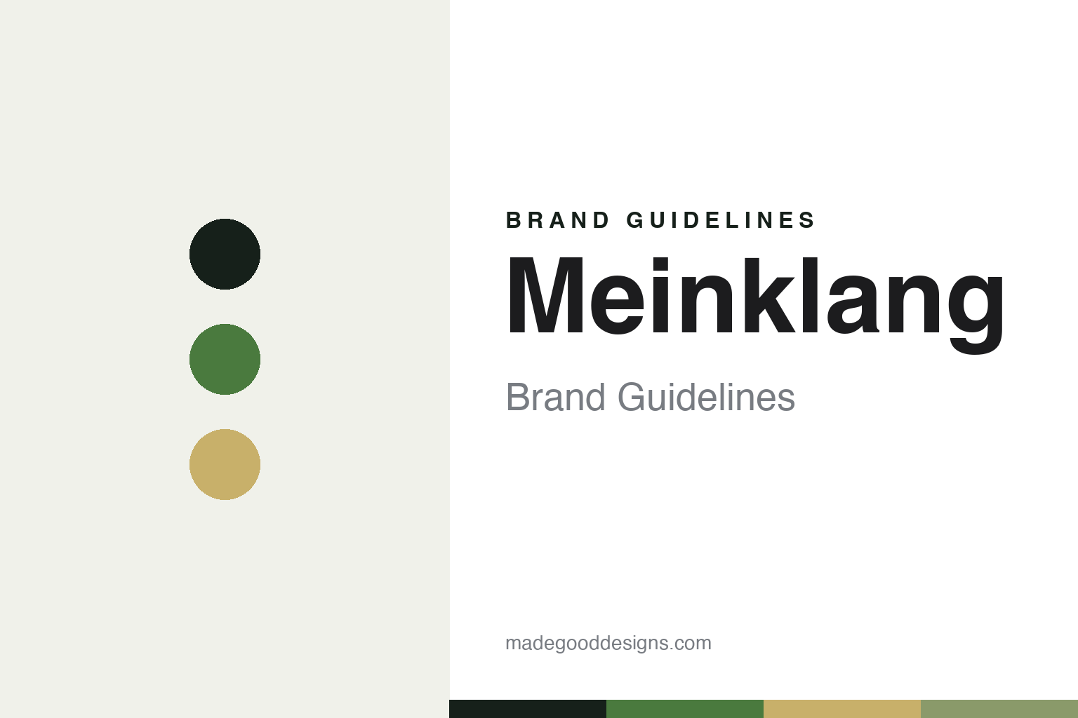 Meinklang brand guidelines cover — abstract colour-disc homage
