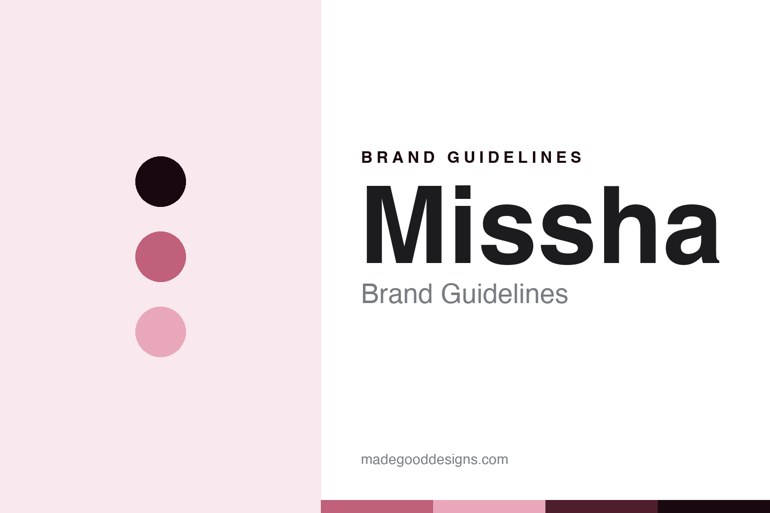Missha brand guidelines abstract homage cover: warm-rose colour discs and sunscreen texture, not an official asset