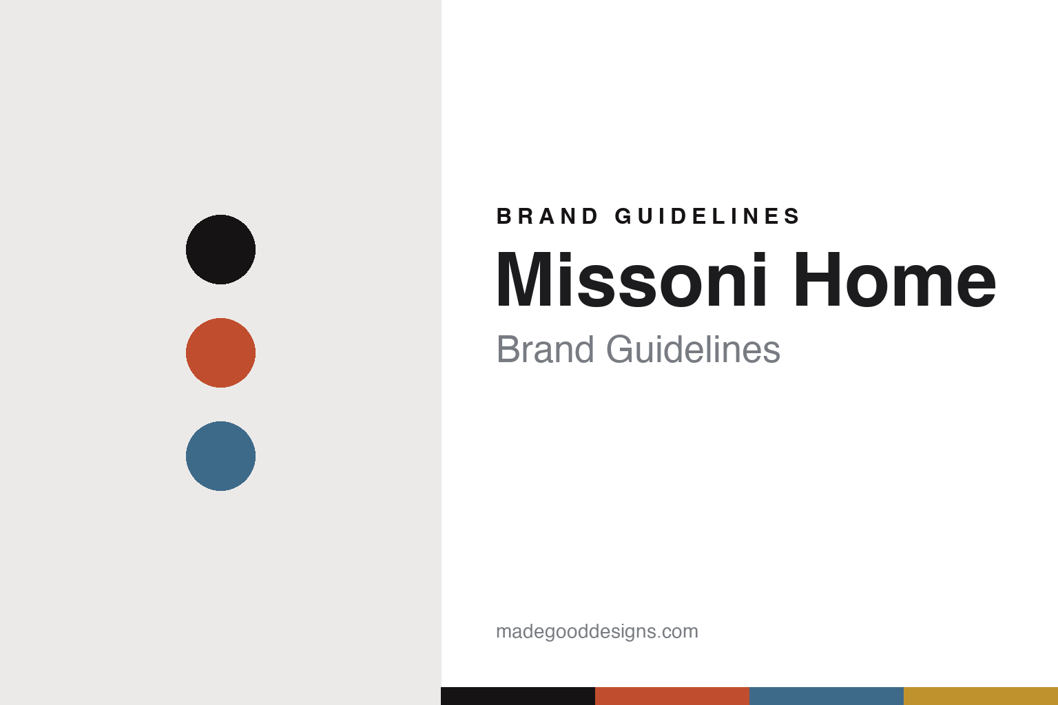 Missoni Home brand guidelines — abstract colour-disc homage in flame and ocean (not the Missoni zigzag or packaging)