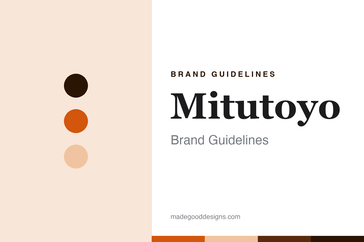 Mitutoyo brand guidelines — abstract colour discs and material texture (original homage; not a Mitutoyo product or logo)