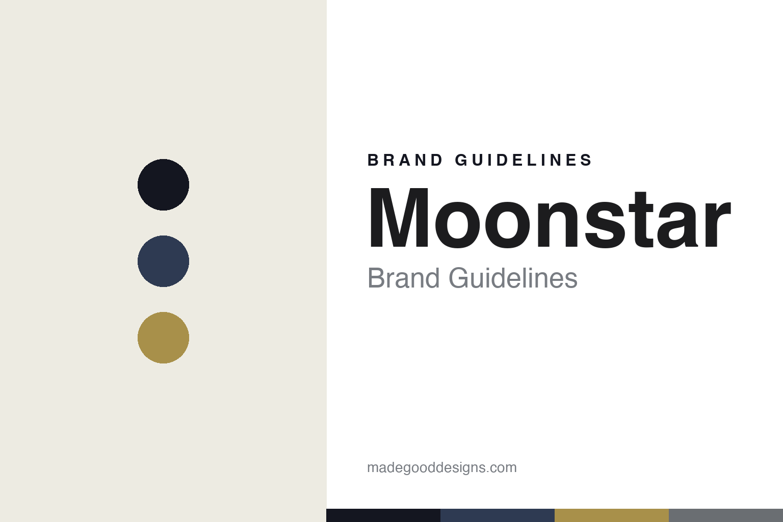 Moonstar brand guidelines — abstract colour-disc homage cover (indigo and gold)