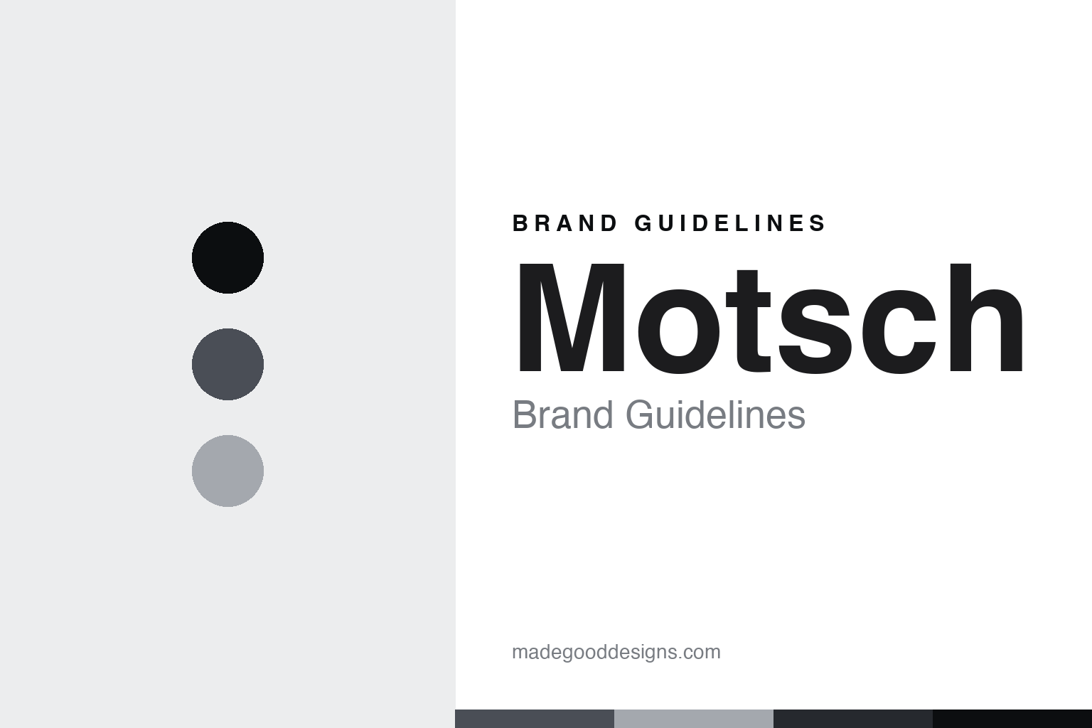Motsch brand guidelines — abstract graphite colour discs and felt/straw-texture homage, not a Motsch hat or the Hermes marks