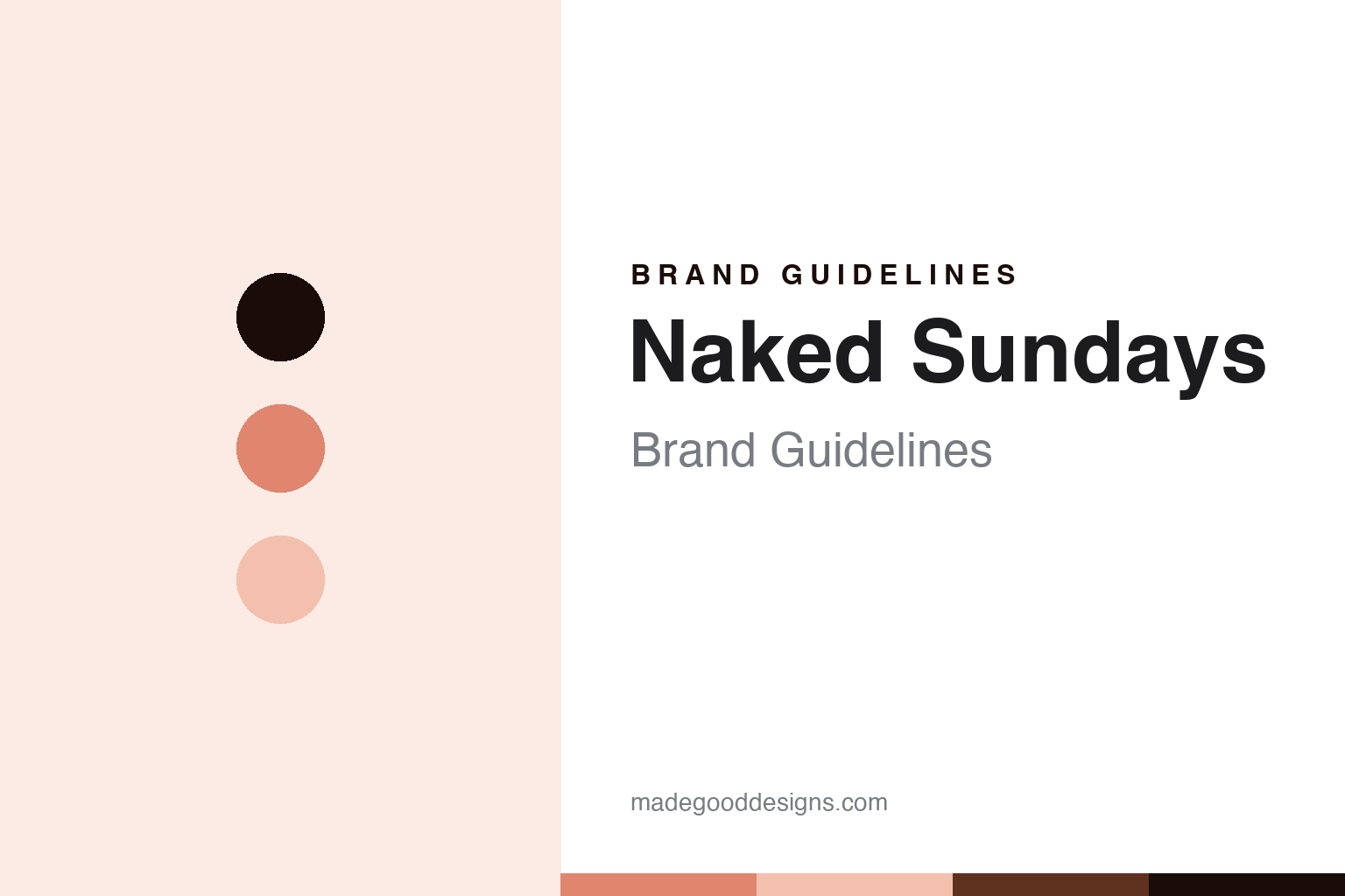 Naked Sundays brand guidelines abstract homage cover: peach-coral colour discs and sunscreen mist texture, not an official asset
