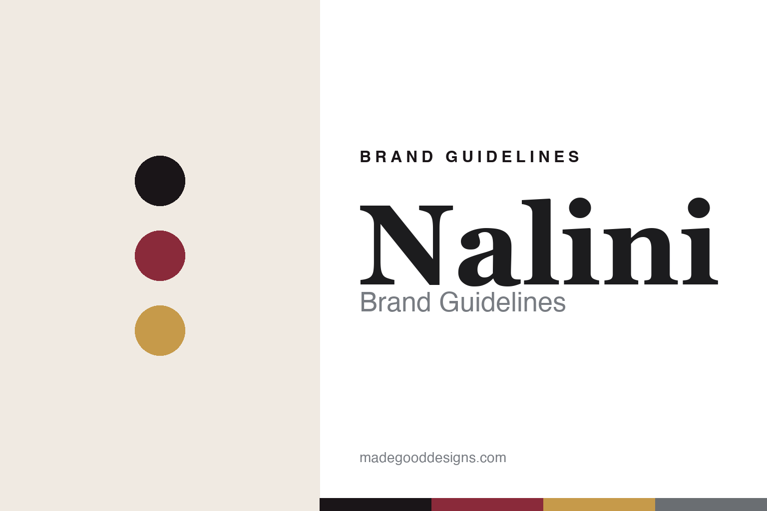Nalini brand guidelines cover — abstract heritage-wine colour-disc homage (not the Nalini logo)