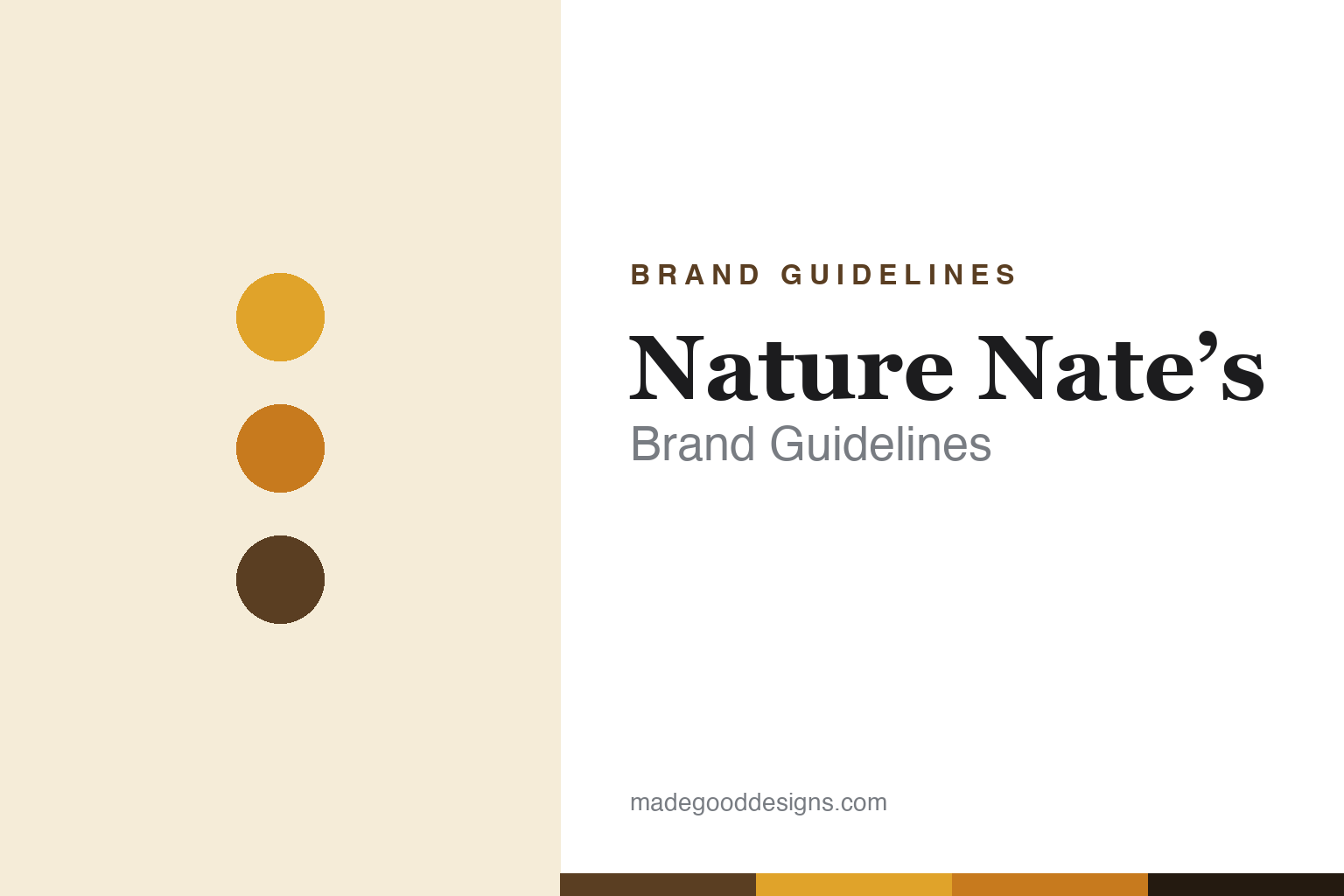 Abstract honey-gold palette homage for the Nature Nate's brand guidelines (not the Nature Nate's logo)