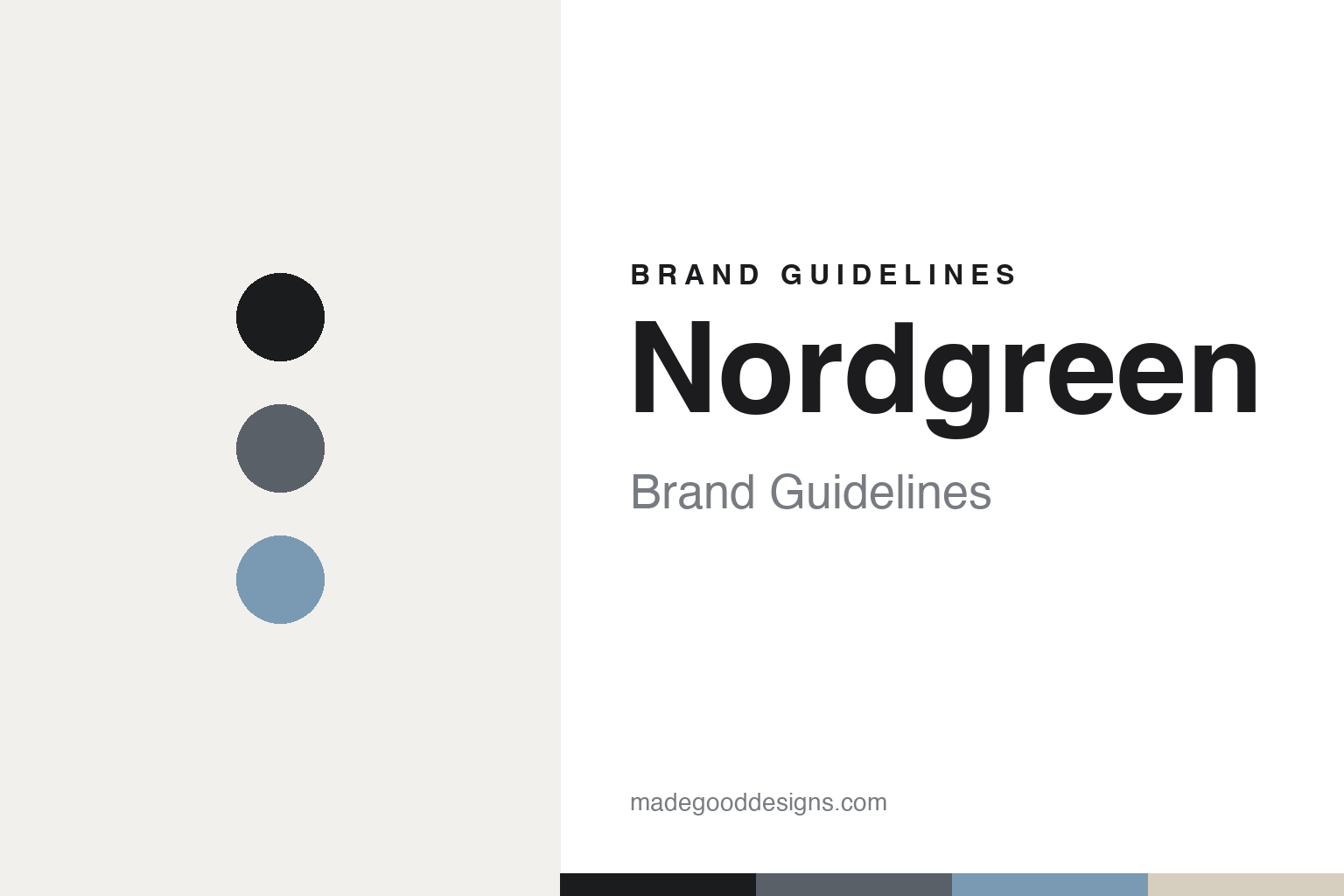 Nordgreen brand guidelines — abstract colour-disc homage (slate and sky), not the Nordgreen identity