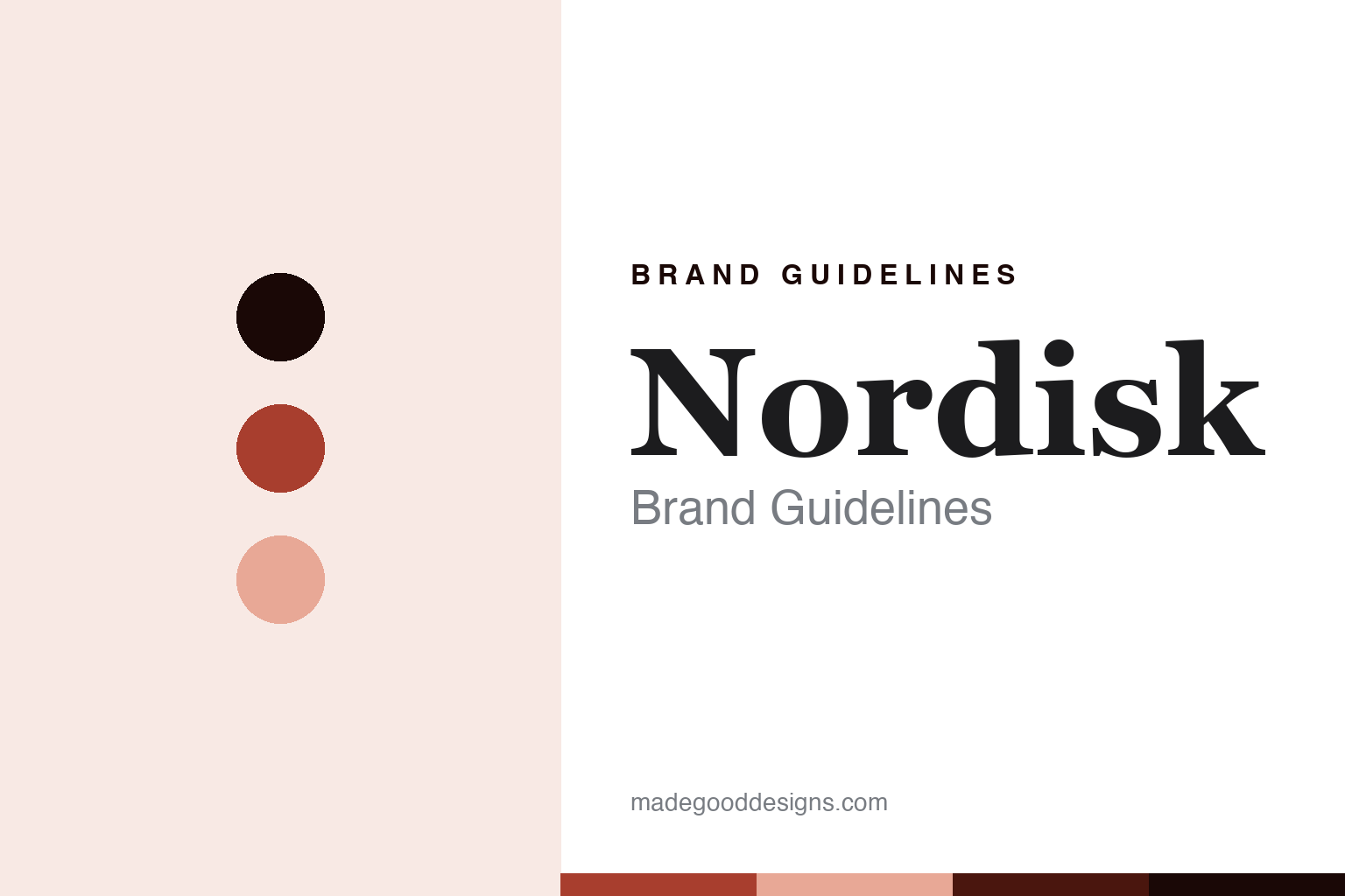 Nordisk brand guidelines cover - abstract heritage-red colour discs and down-baffle texture