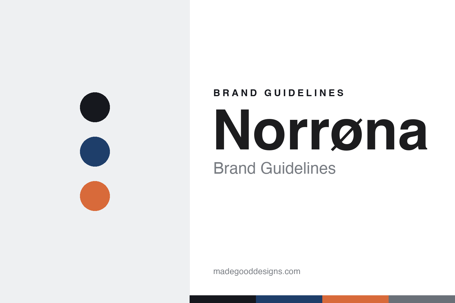 Norrona brand guidelines cover — abstract fjord-blue colour-disc homage (not the Norrona logo)