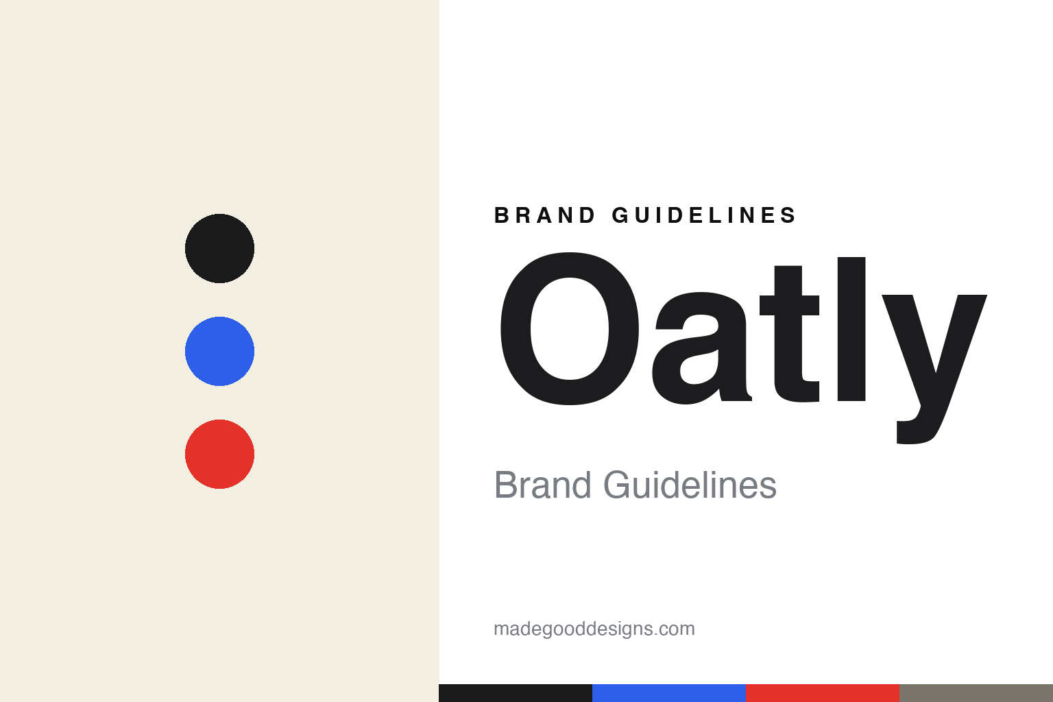 Abstract homage to Oatly: monochrome DIY-zine colour discs and swatches (not an Oatly logo)