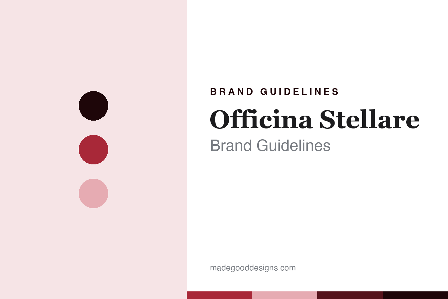 Officina Stellare brand guidelines — abstract aerospace-crimson colour discs and carbon-fibre texture (original homage; not an Officina Stellare product or logo)