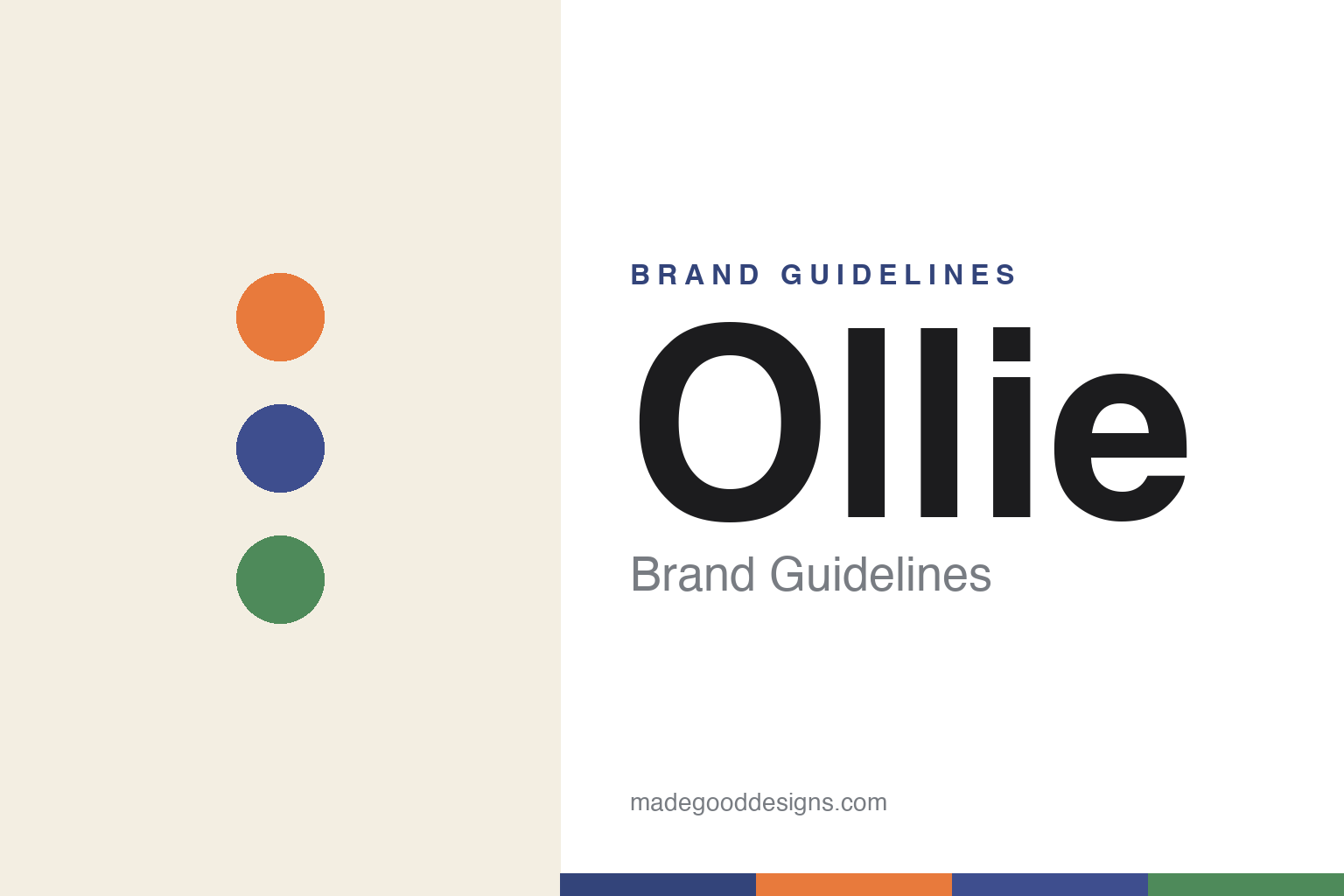Abstract bright-ingredient palette homage for the Ollie brand guidelines (not the Ollie logo)