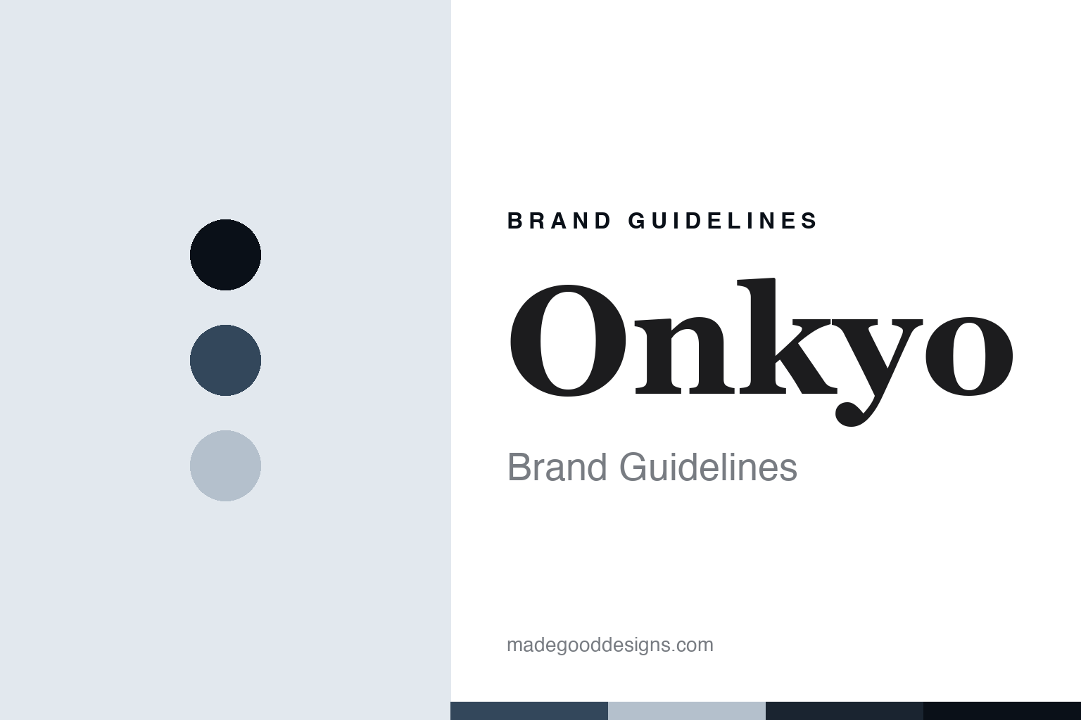 Onkyo brand guidelines — abstract colour discs and material texture (original homage; not a Onkyo product or logo)