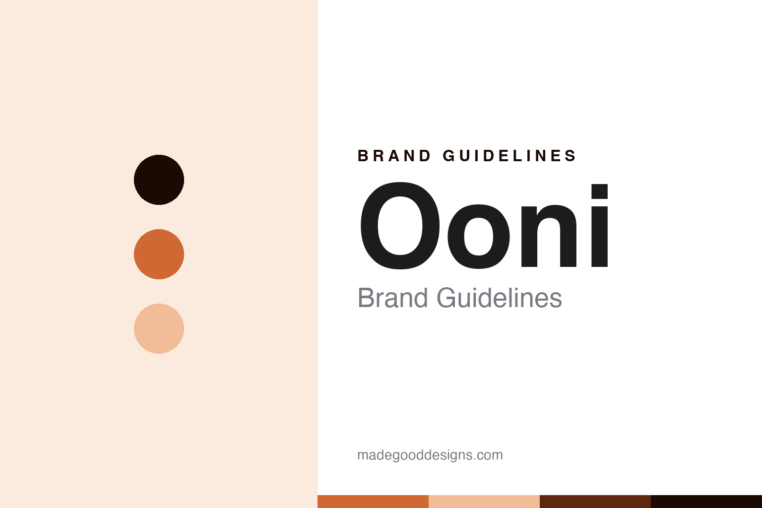Abstract brand guidelines cover for Ooni, flame orange colour discs with a flame and stone texture, an original homage with no oven or logo.