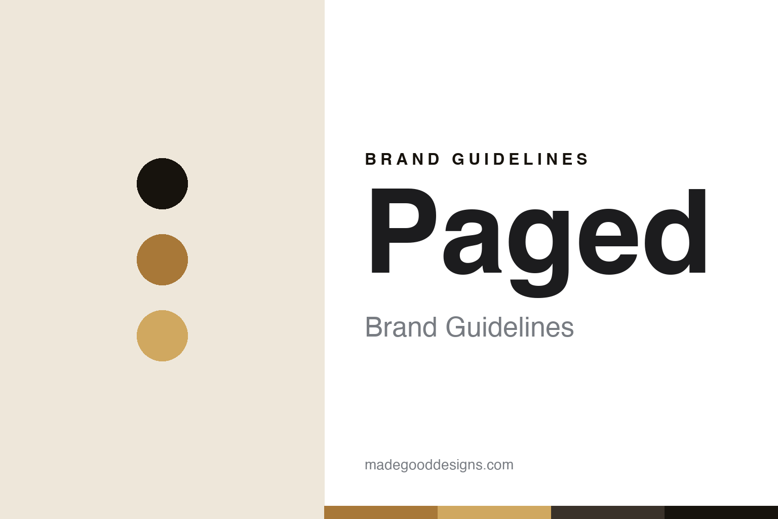 Paged brand guidelines cover — abstract homage in beech and honey (not an official Paged asset).