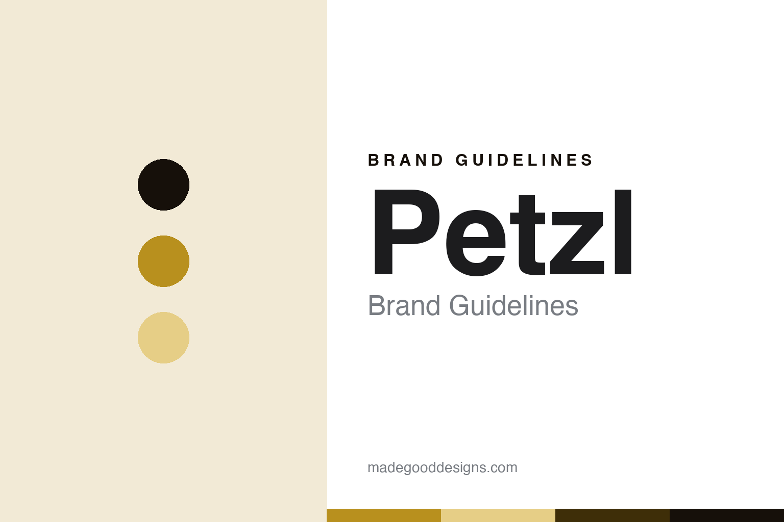 Petzl brand guidelines — abstract homage cover in headlamp amber and glow, headlamp-sans register
