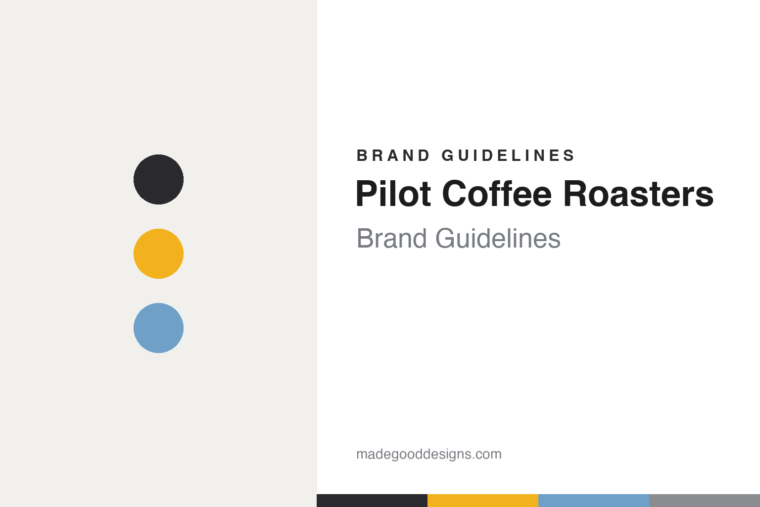 Pilot Coffee Roasters brand guidelines — abstract colour-disc homage (Pilot Yellow), not the Pilot packaging