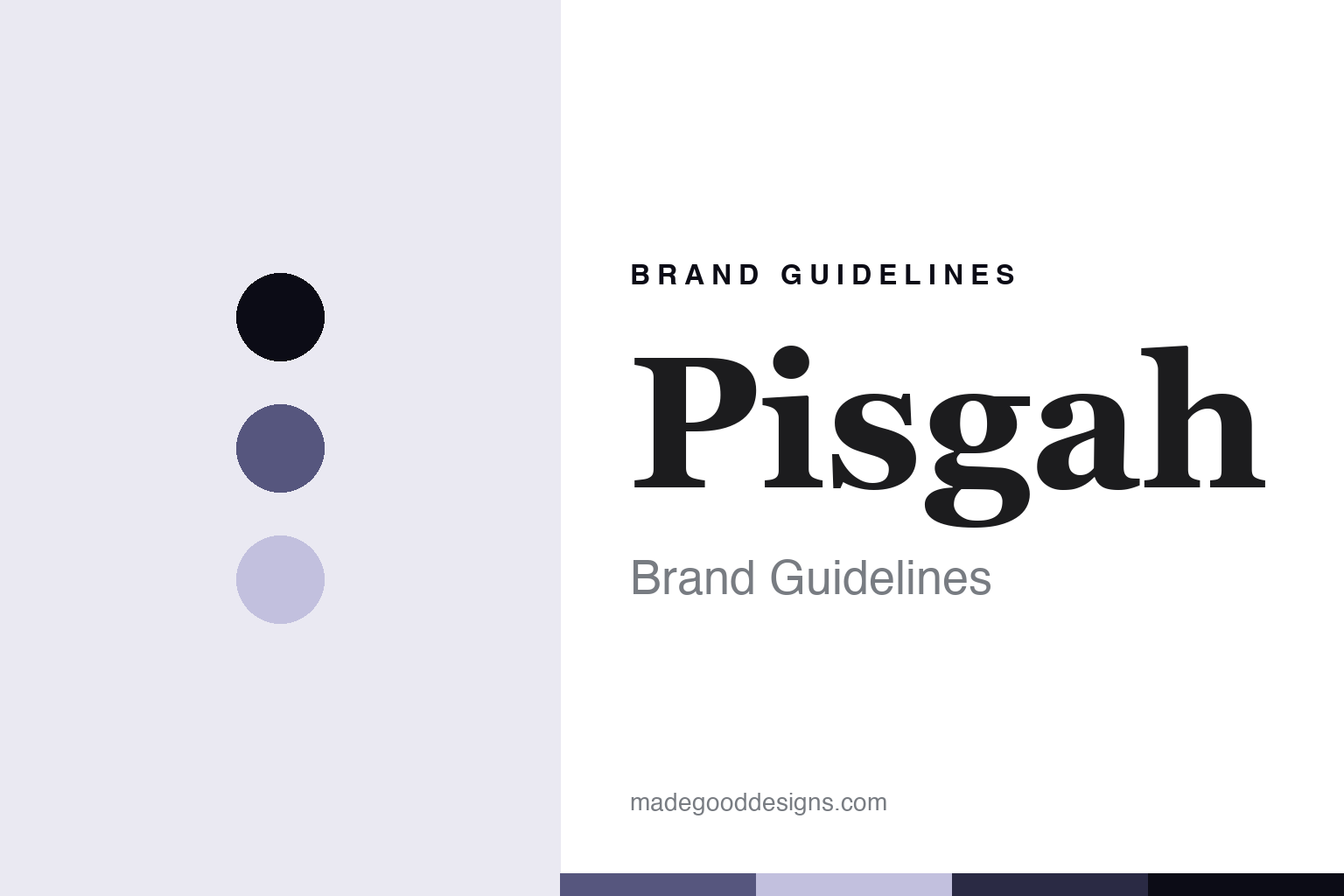 Pisgah brand guidelines cover, abstract colour discs and banjo-vellum texture in Blue Ridge slate