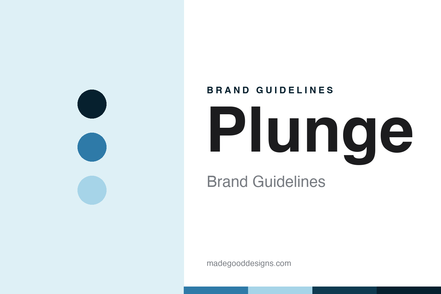 Plunge brand guidelines — abstract colour discs and material texture (original homage; not a Plunge product or logo)