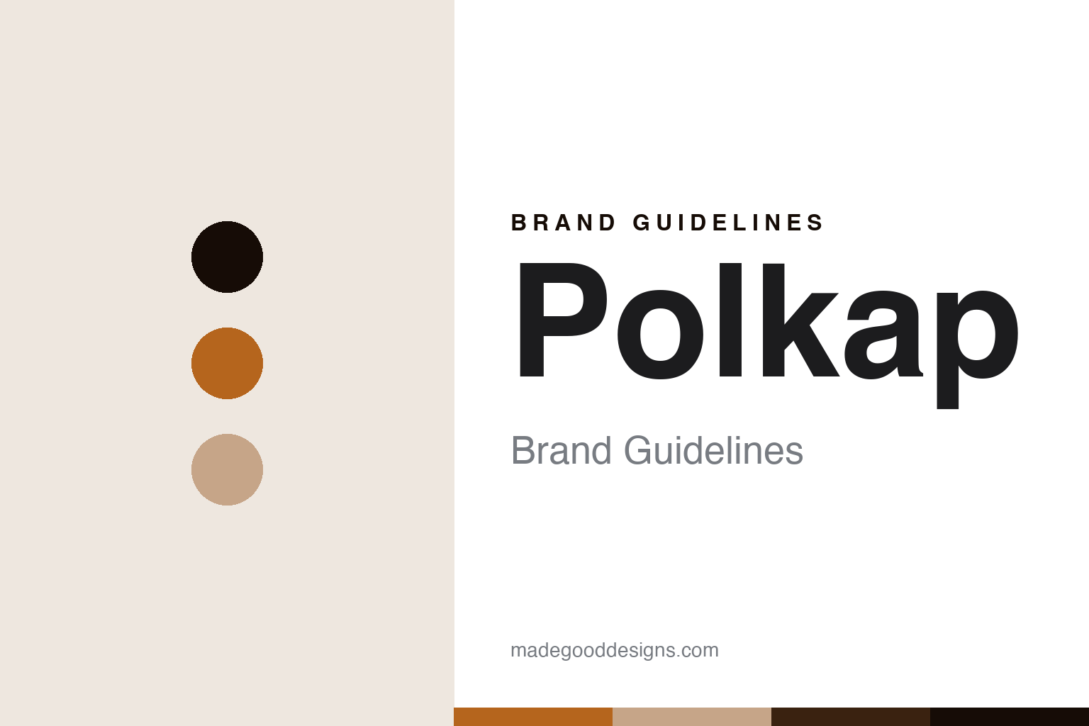 Polkap brand guidelines — abstract amber colour discs and felt-texture homage, not a Polkap hat or label