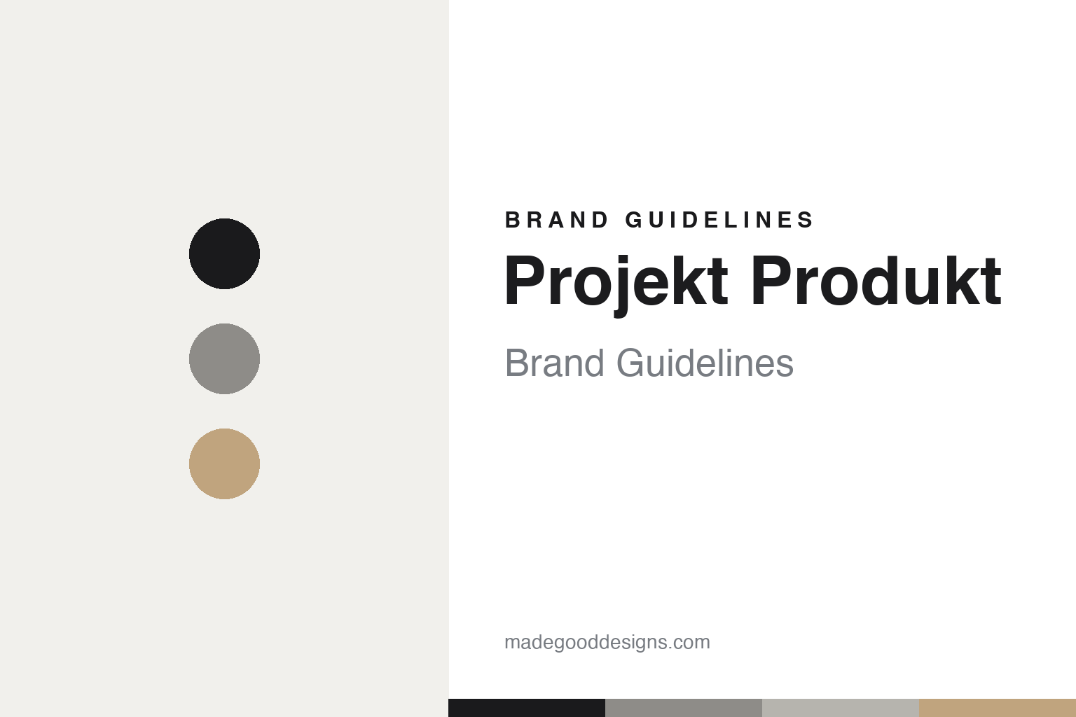 Projekt Produkt brand guidelines — abstract colour-disc homage (stone and ink), not the Projekt Produkt identity