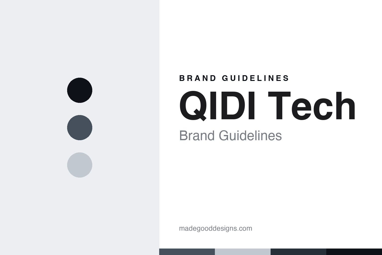 QIDI Tech brand guidelines — abstract colour discs and material texture (original homage; not a QIDI Tech product or logo)