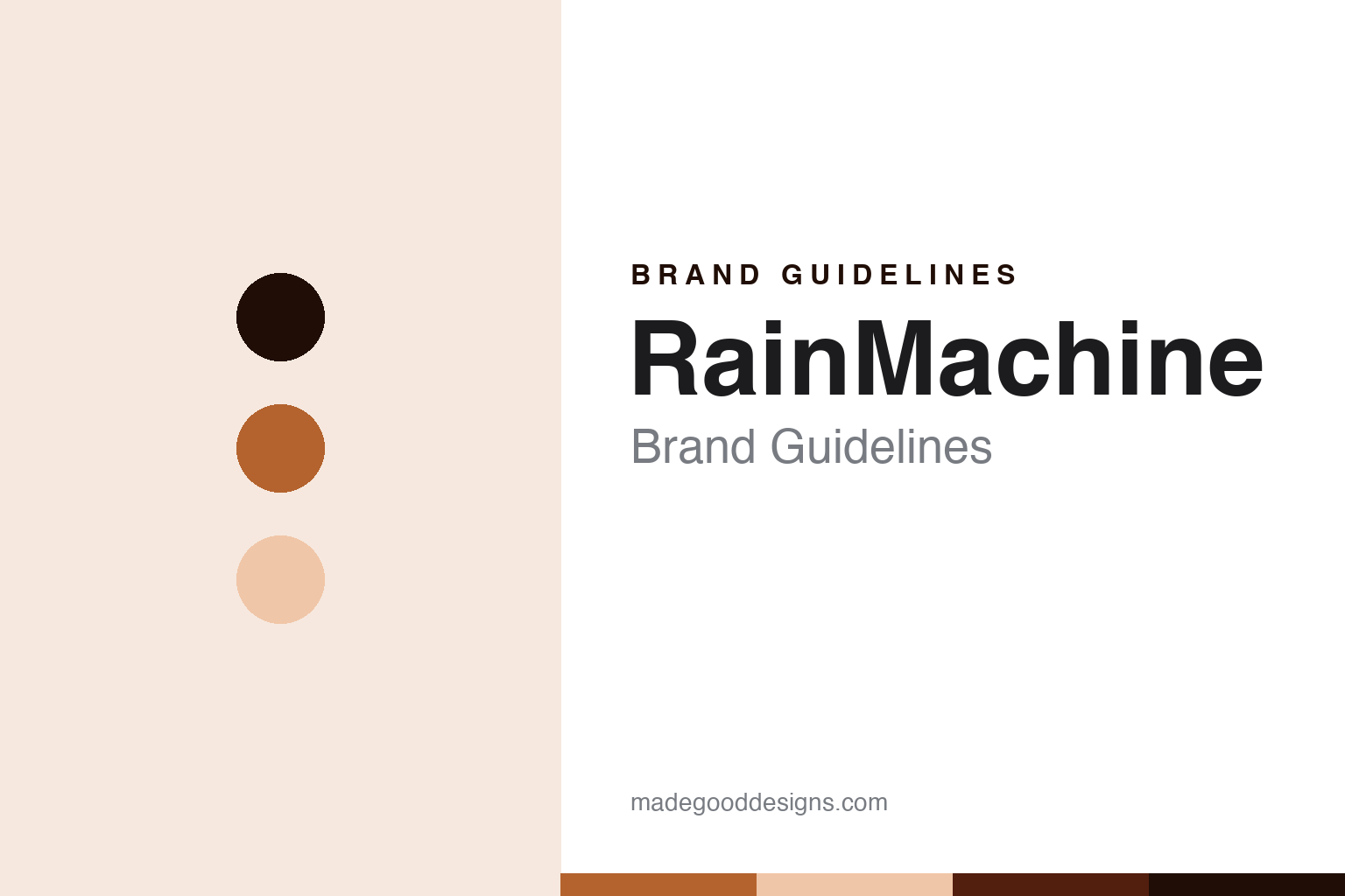 RainMachine brand guidelines — abstract colour discs and material texture (original homage; not a RainMachine product or logo)
