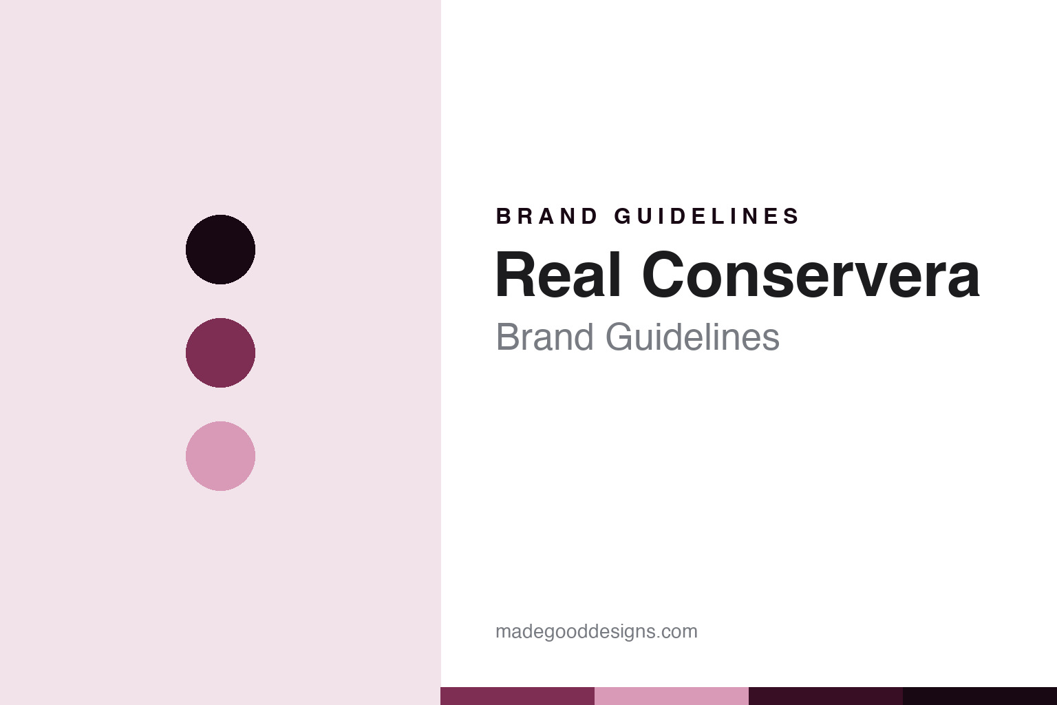 Real Conservera Espanola brand guidelines — abstract regal-plum colour discs homage (not a Real Conservera product or logo)