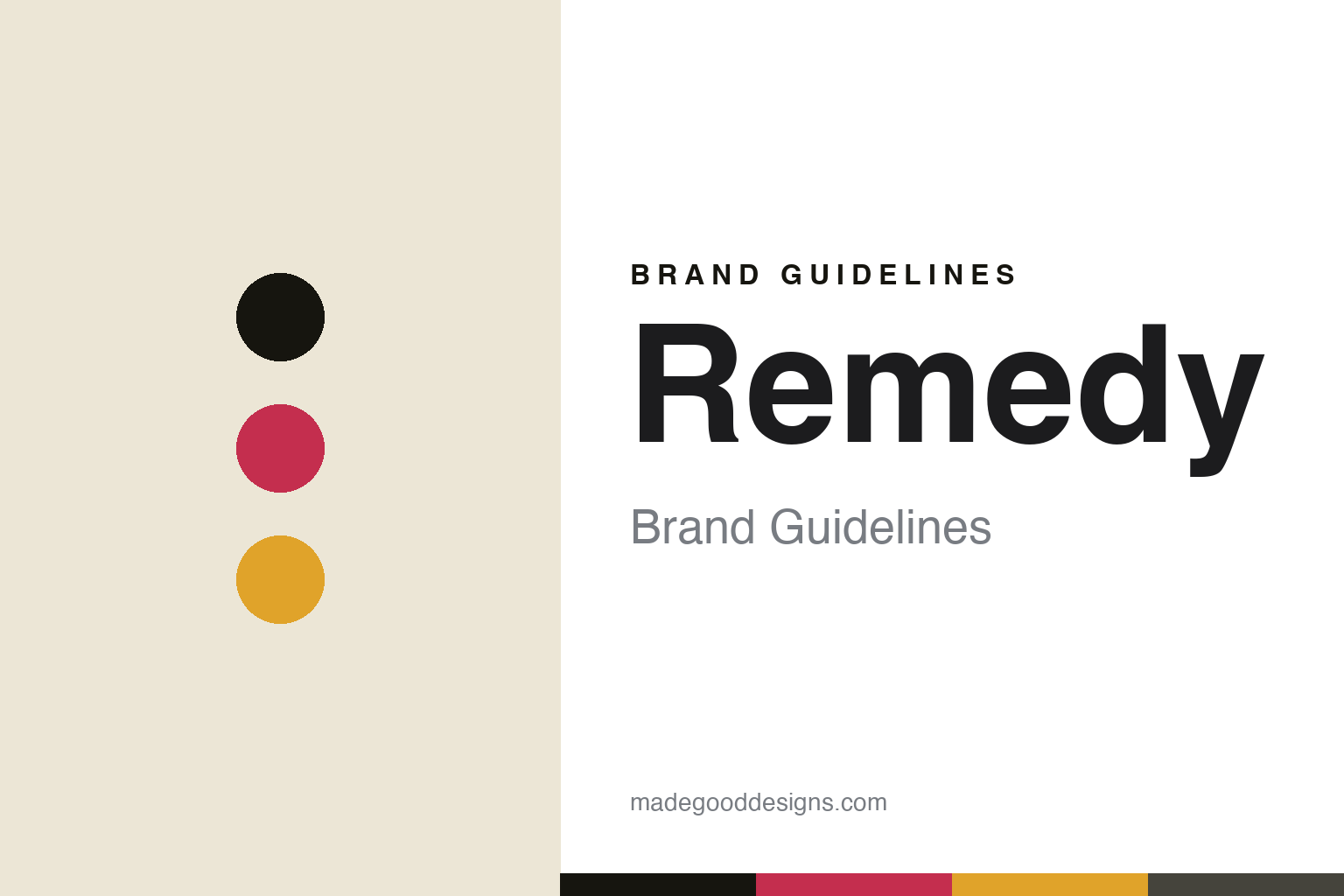 Abstract homage to Remedy: bold dark, raspberry and ginger-gold kombucha discs and swatches (not a Remedy logo)