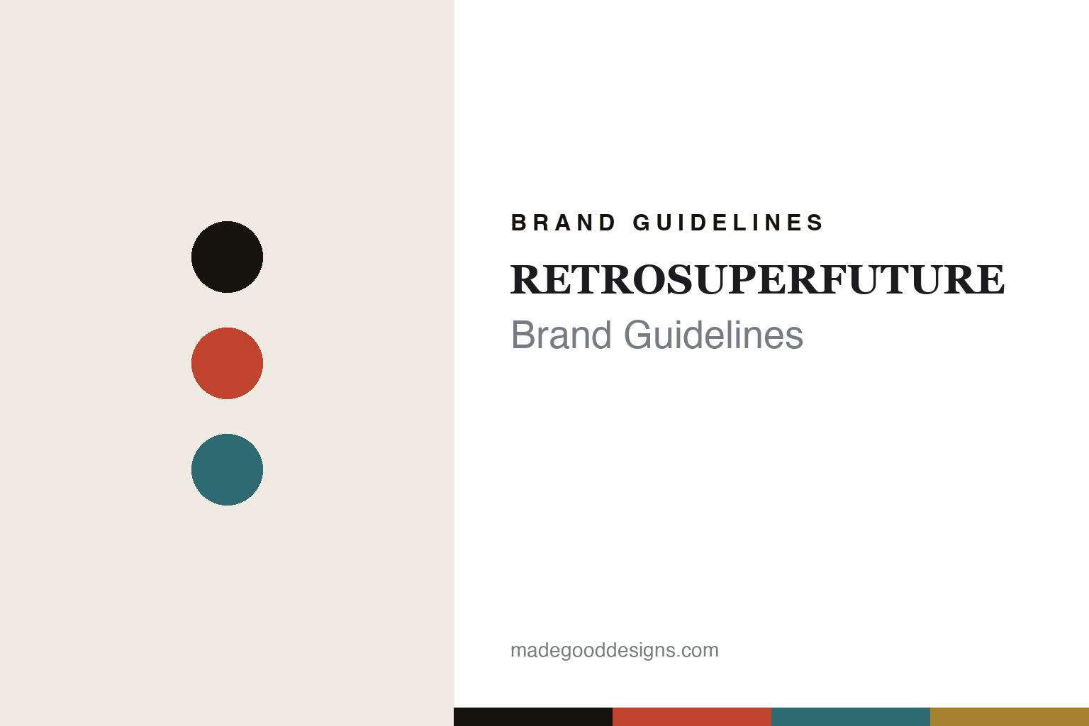 RETROSUPERFUTURE brand guidelines — abstract colour-disc homage cover