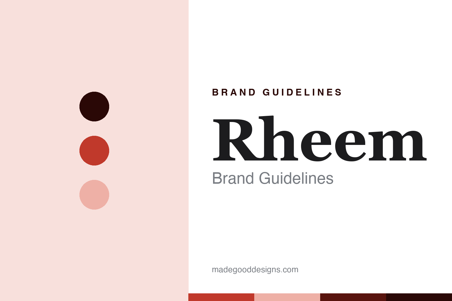 Rheem brand guidelines — abstract colour discs and material texture (original homage; not a Rheem product or logo)