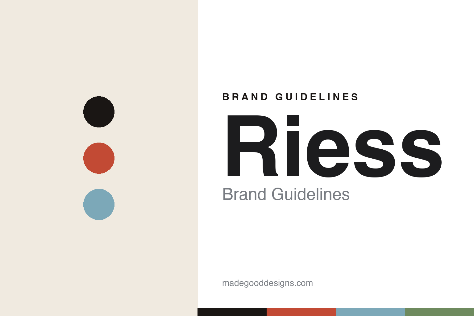 Riess brand guidelines — abstract colour-disc homage to the Austrian family's colourful enamel-on-steel cookware (no logo or product shown)