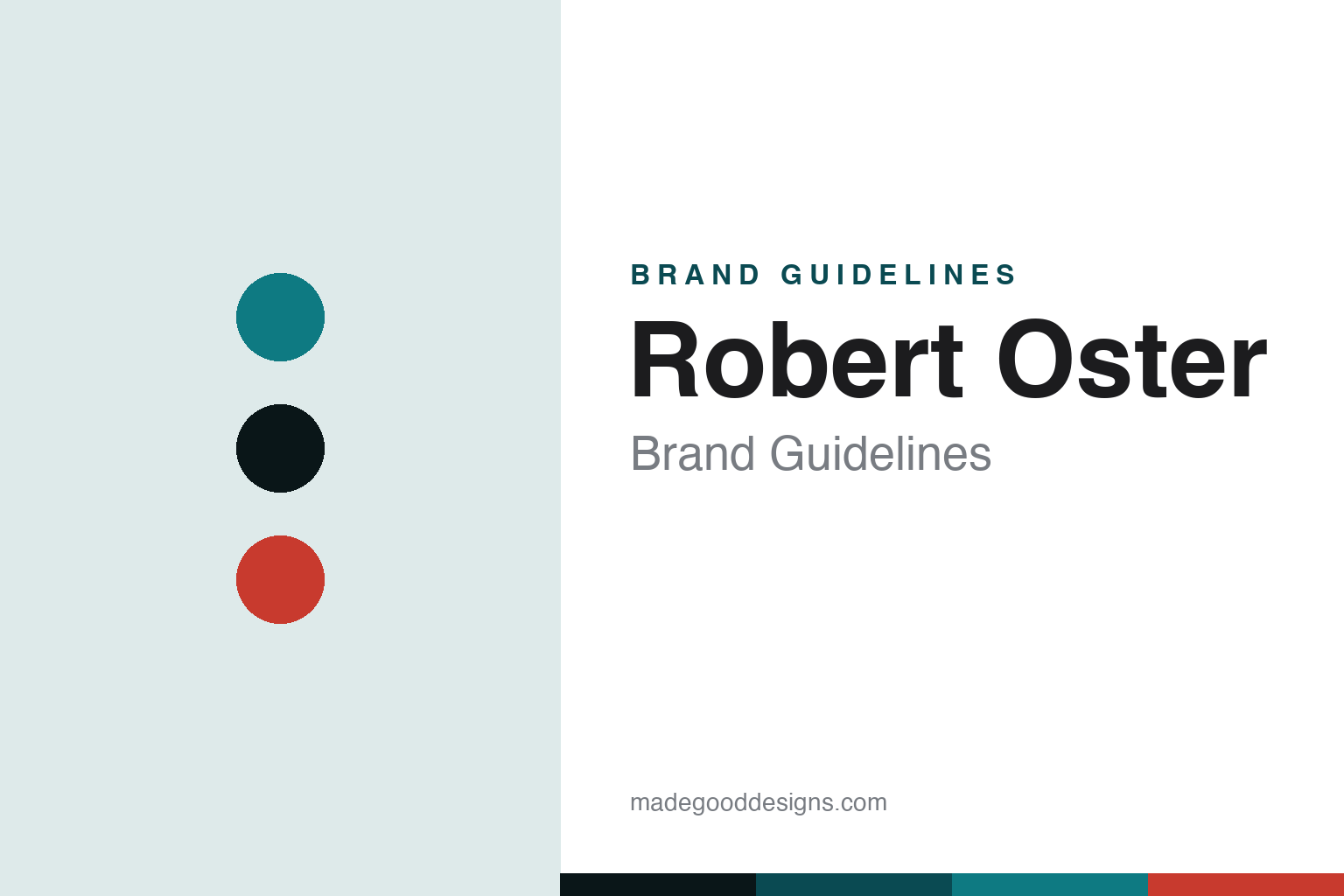 Robert Oster Signature brand guidelines cover — teal and red-sheen colour discs (abstract homage, not a Robert Oster asset)