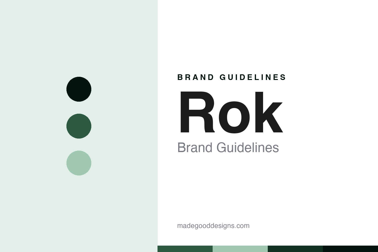 Rok brand guidelines — abstract homage cover in forest, ink and sage; not a Rok product or logo