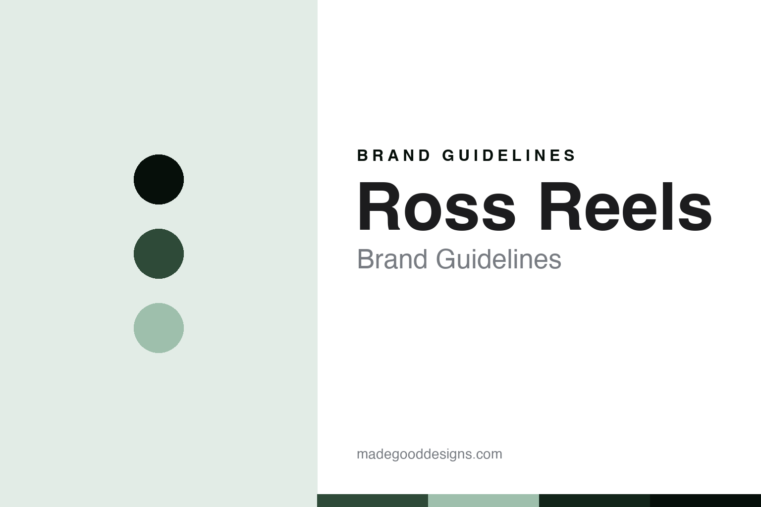 Ross Reels brand guidelines — abstract bar-stock aluminium homage cover (editorial, unofficial)