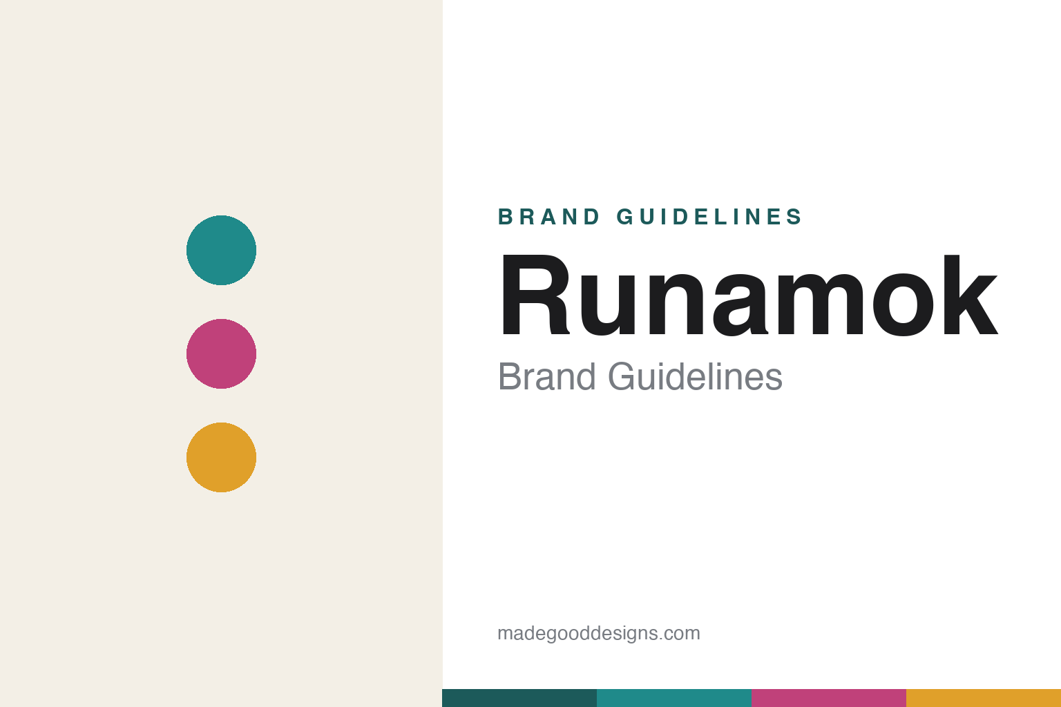 Abstract colourful-craft palette homage for the Runamok brand guidelines (not the Runamok logo)