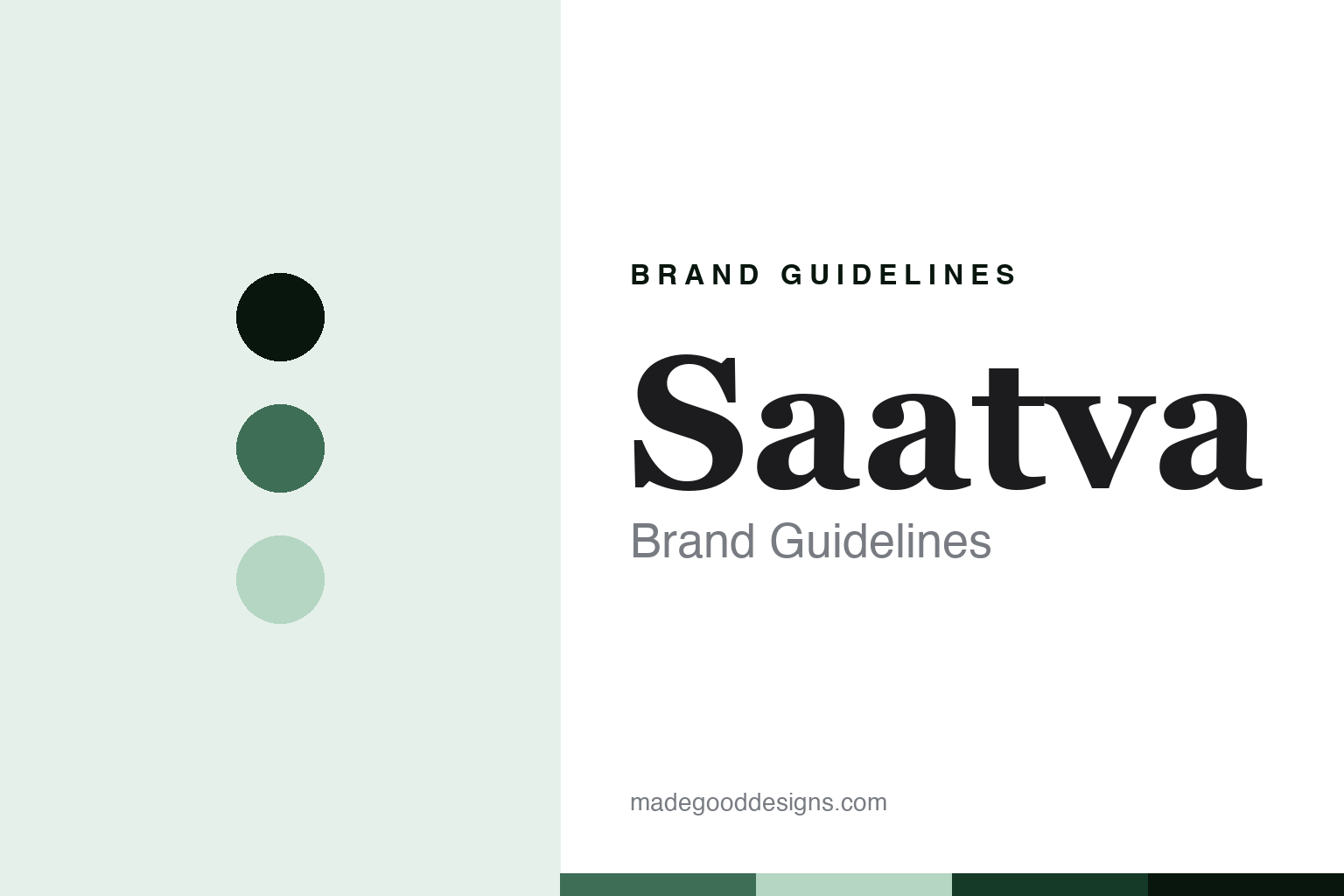 Saatva brand guidelines cover - abstract luxury green discs and innerspring texture homage, no mattress or logo