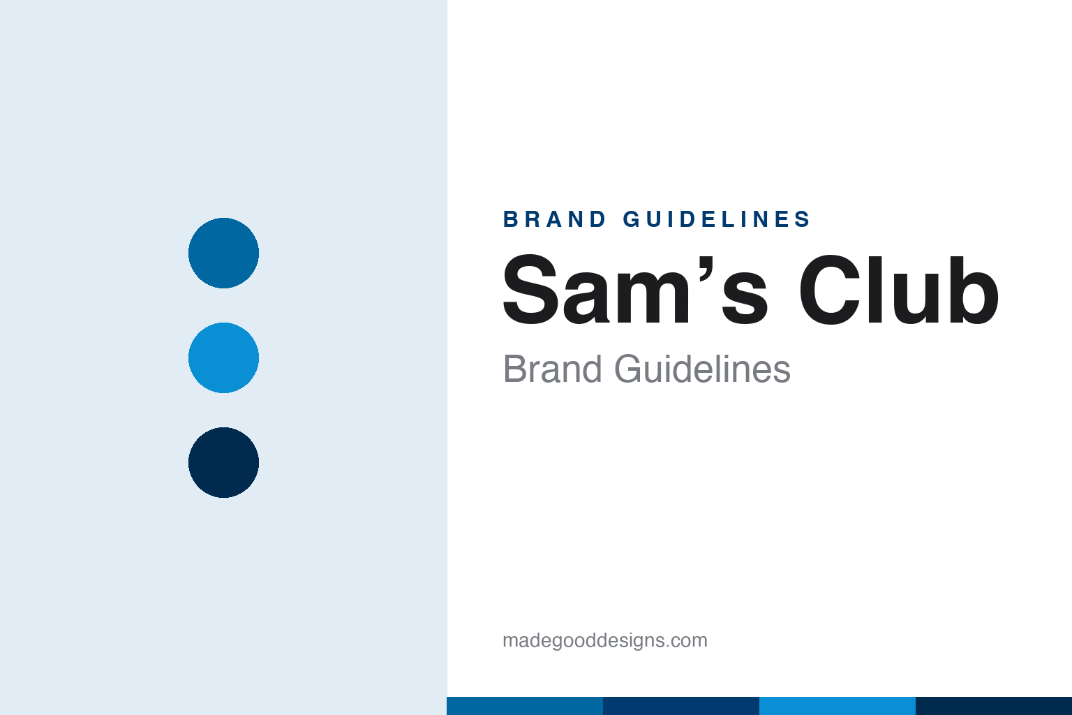 Abstract homage to Sam's Club — blue discs and colour band, not the Sam's Club wordmark