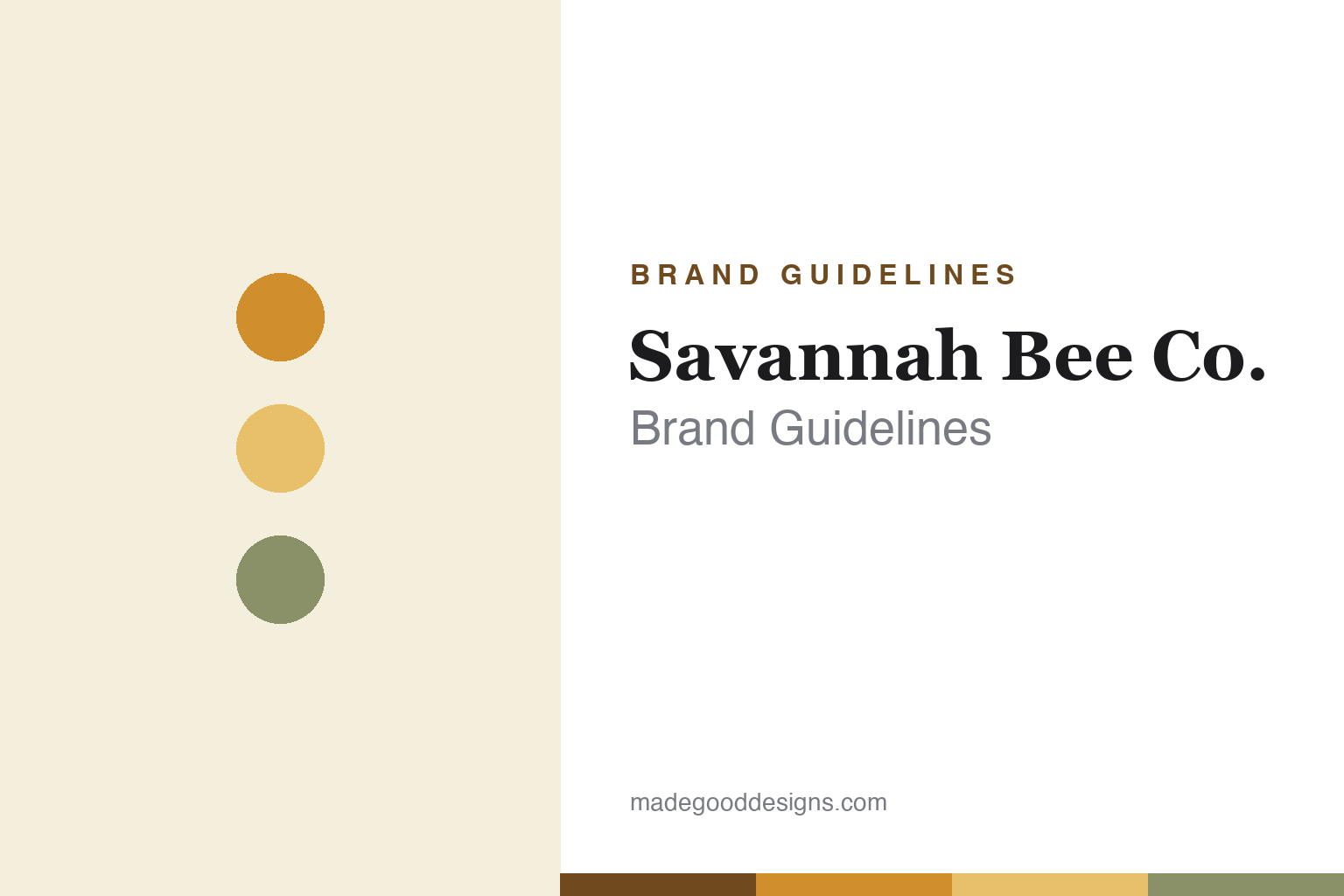 Abstract amber-and-sage palette homage for the Savannah Bee Company brand guidelines (not the Savannah Bee logo)