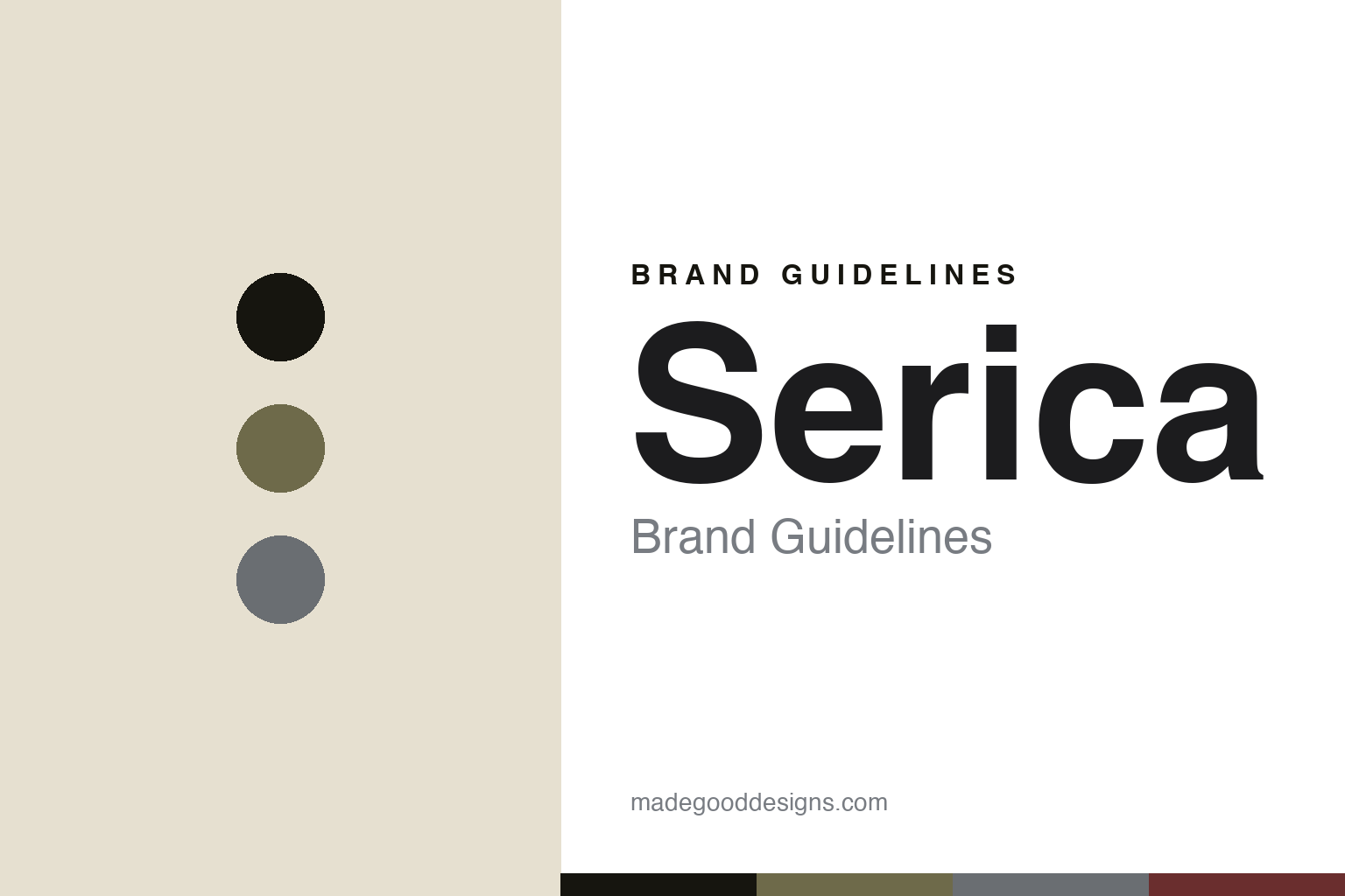 Serica brand guidelines — abstract colour-disc homage (khaki and grey), not the Serica dials