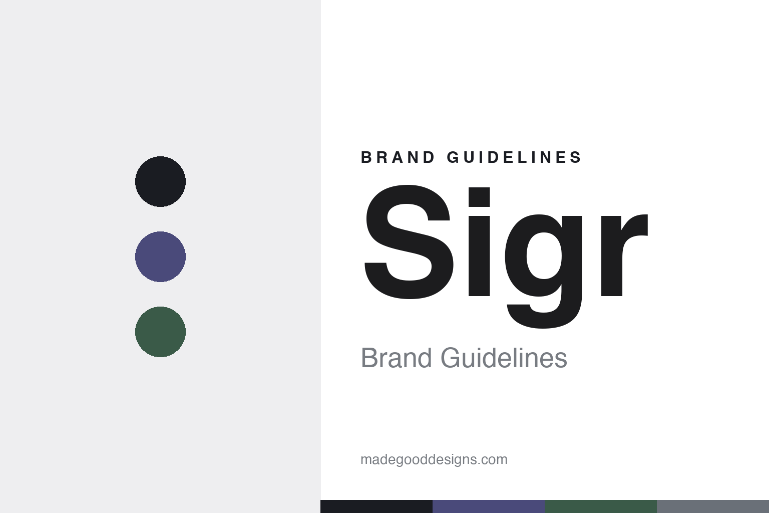 Sigr brand guidelines cover — abstract Nordic-landscape colour-disc homage (not the Sigr logo)