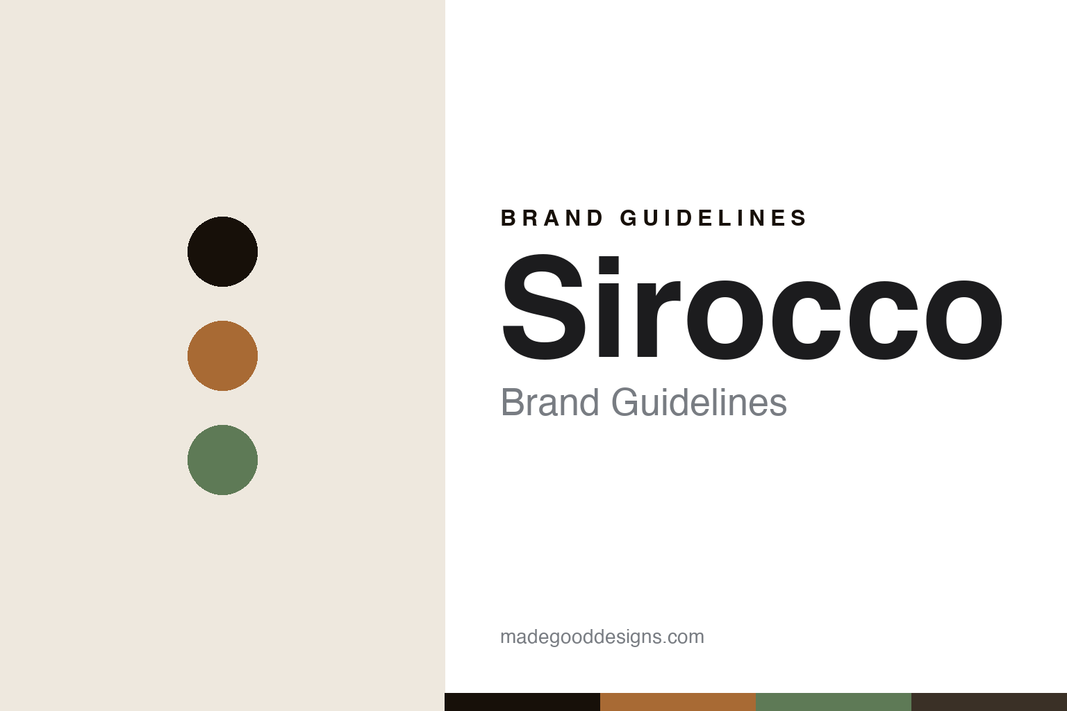 Abstract amber-and-green colour-disc homage to Sirocco's Swiss coffee-and-tea house identity (not the Sirocco packaging)