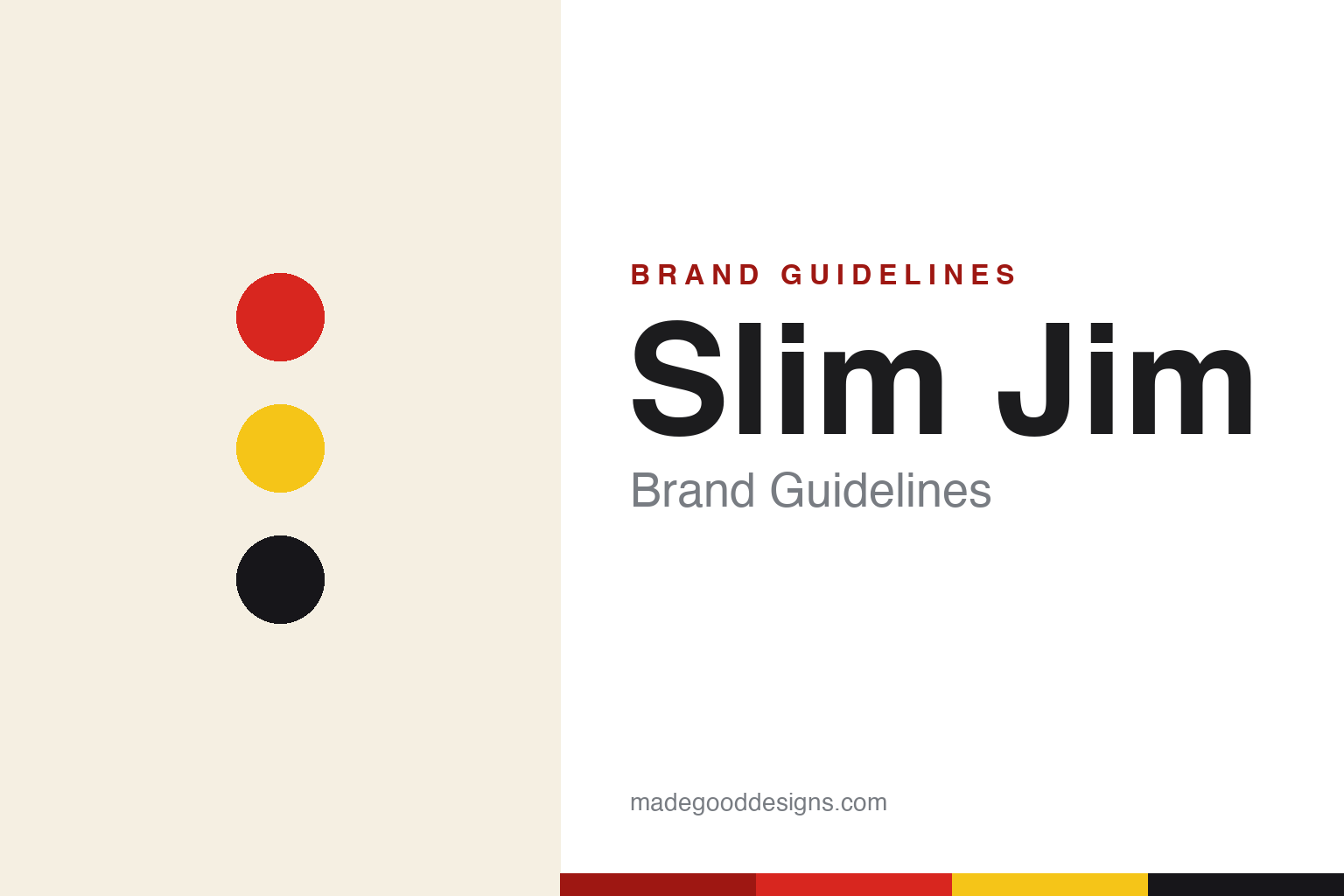 Abstract red-and-yellow palette homage for the Slim Jim brand guidelines (not the Slim Jim logo)