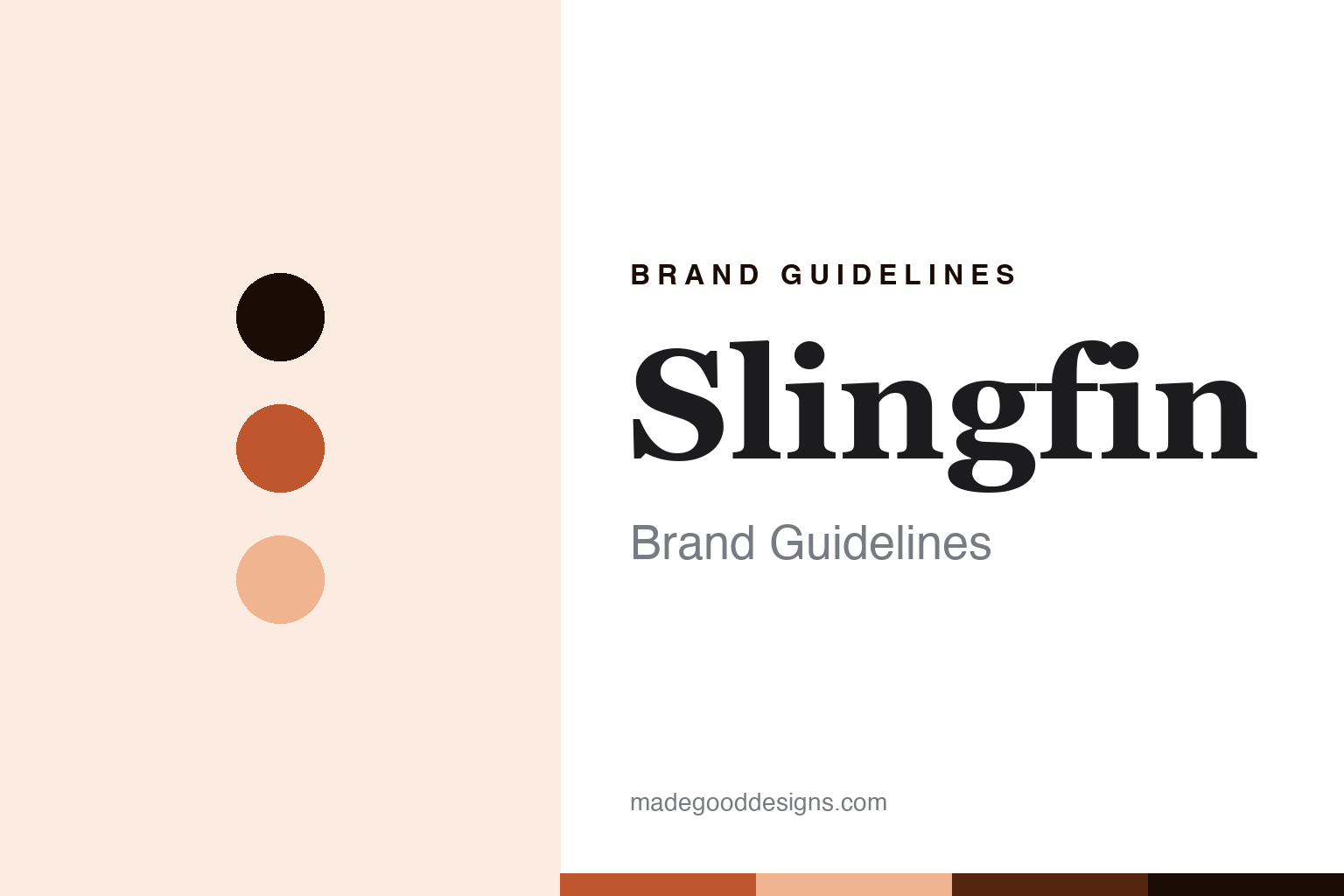 Slingfin brand guidelines cover - abstract burnt-orange colour discs and tent-fabric texture
