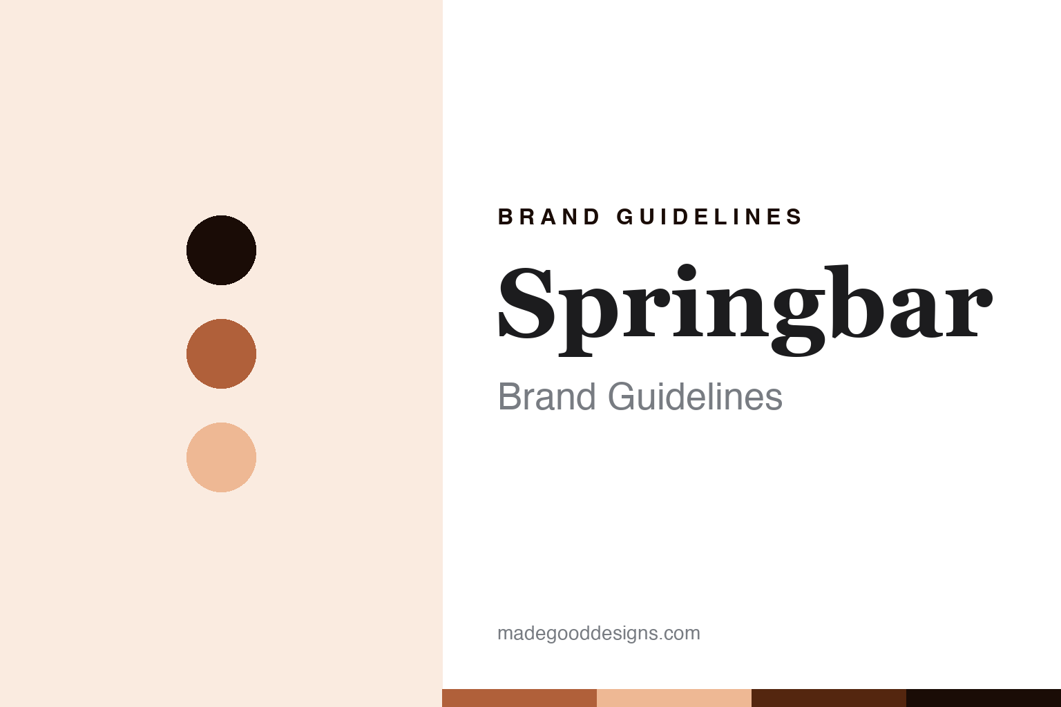 Springbar brand guidelines cover - abstract desert-clay colour discs and canvas-weave texture