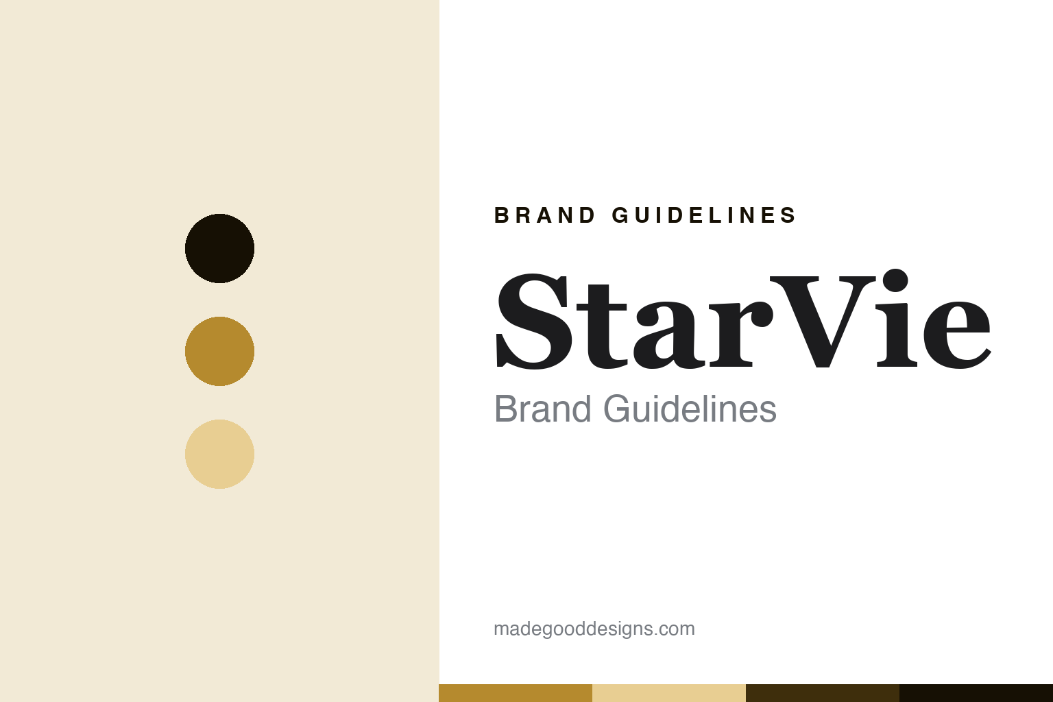 StarVie brand guidelines — abstract craft-gold-and-fibre colour discs homage (not a StarVie product or logo)