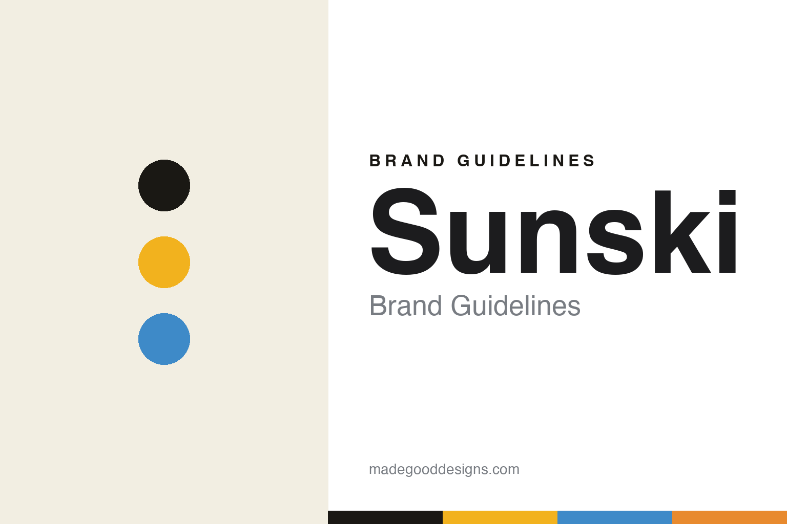 Sunski brand guidelines — abstract colour-disc homage (yellow and sky), not the Sunski identity